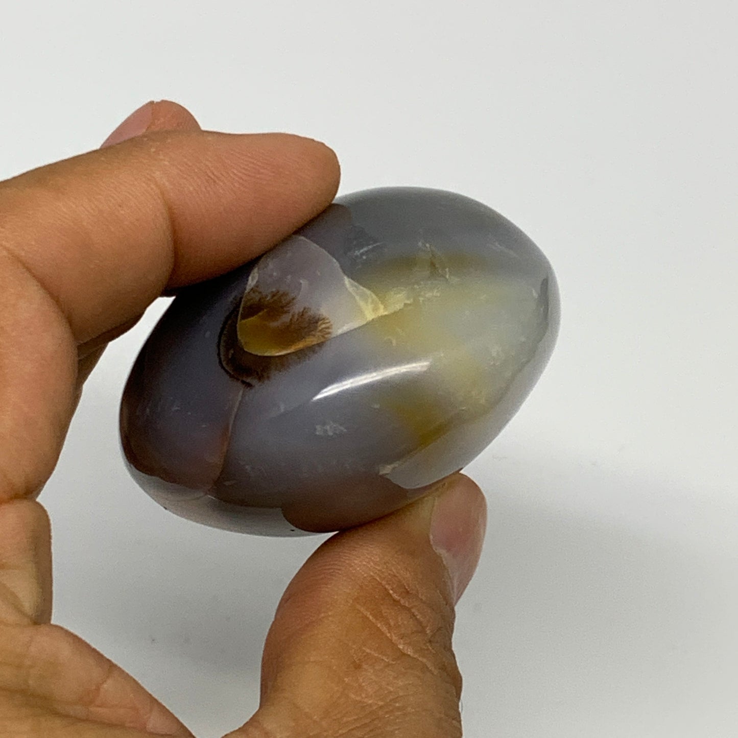 118.4g, 2.2"x2"x1.3" Orca Agate Palm-Stone Reiki Energy Crystal Reiki, B28693