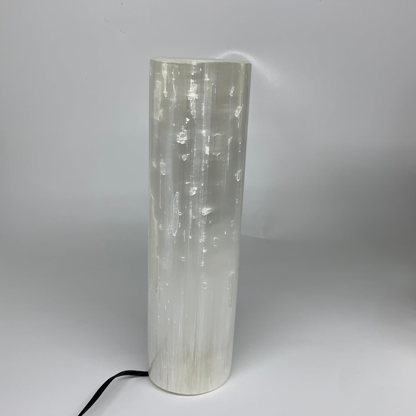7.6 lbs, 11.7"x3.3" Cylinder Selenite (Satin Spar) Lamp Tower W/Chord, B35790