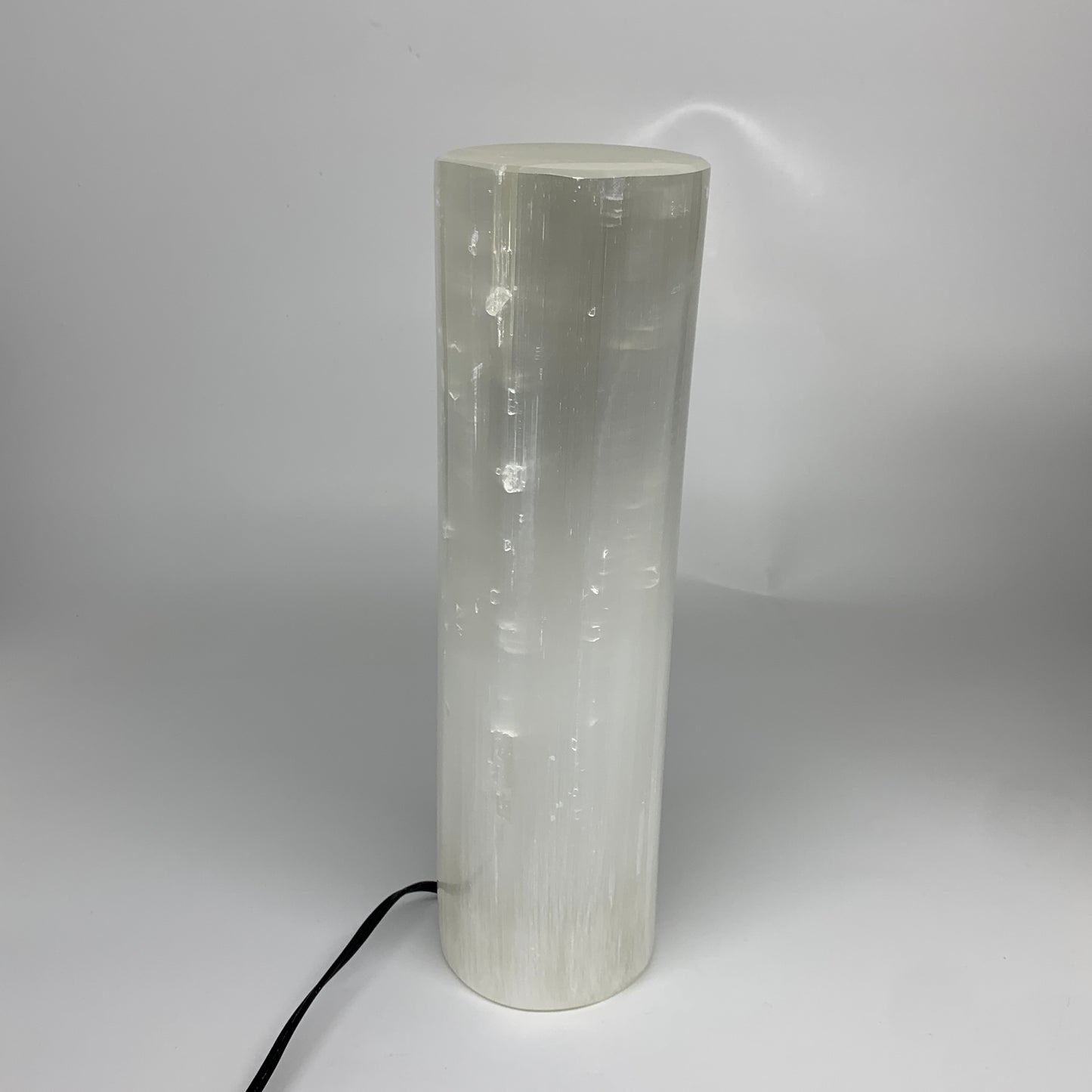 7.6 lbs, 11.7"x3.3" Cylinder Selenite (Satin Spar) Lamp Tower W/Chord, B35790