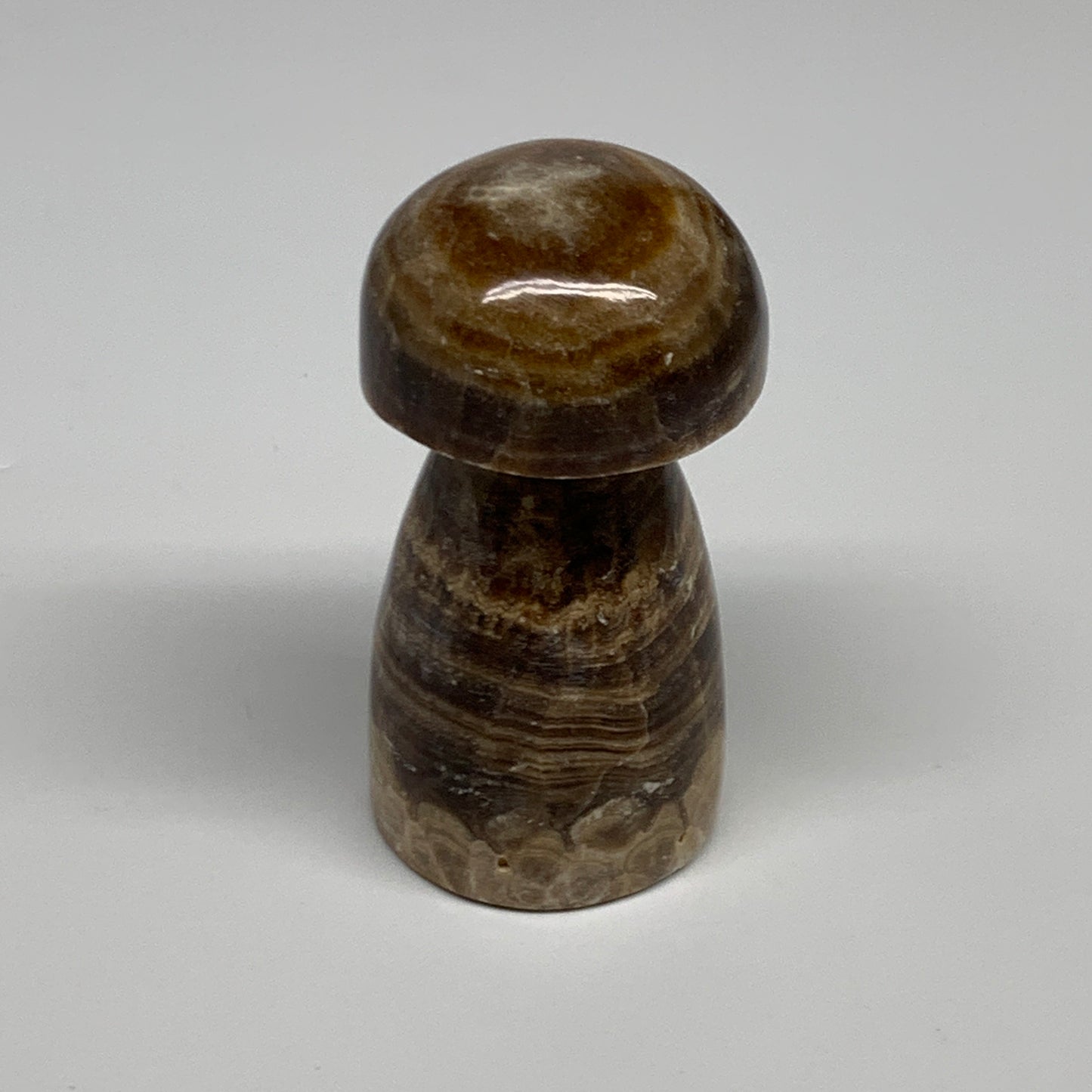 152.9g, 2.9"x1.4" Natural Chocolate Calcite Mushroom Gemstone @Pakistan, B30156