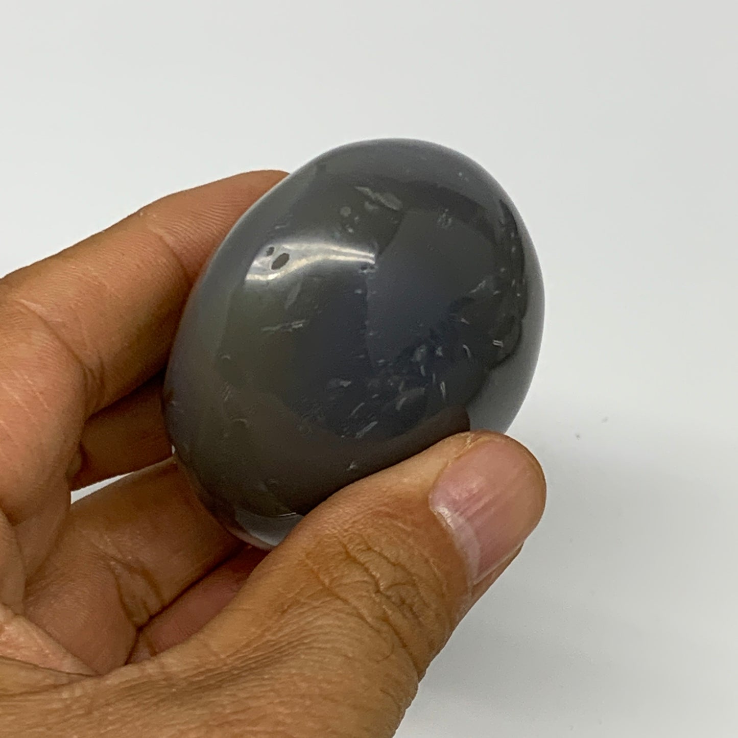 118.4g, 2.2"x2"x1.3" Orca Agate Palm-Stone Reiki Energy Crystal Reiki, B28693