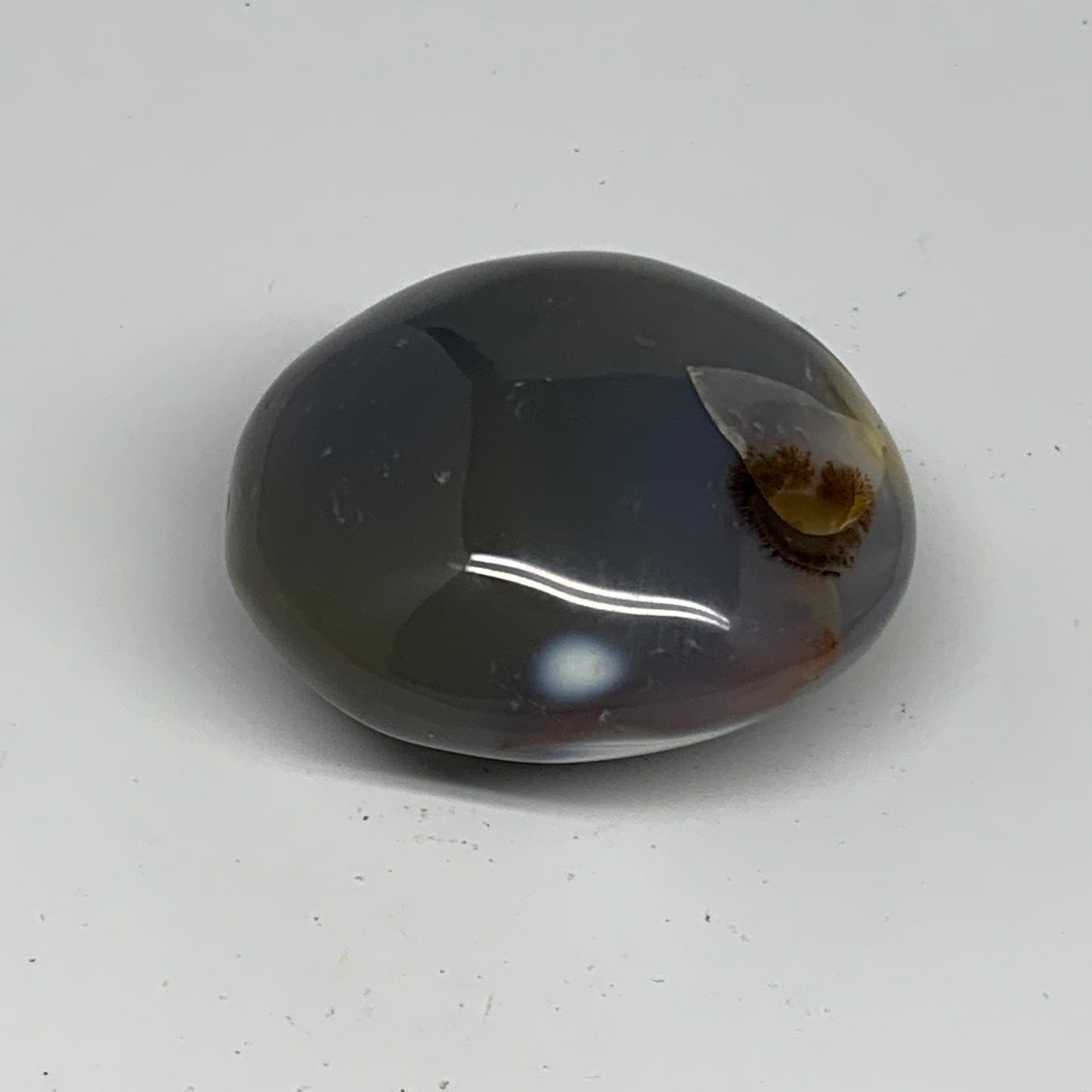 118.4g, 2.2"x2"x1.3" Orca Agate Palm-Stone Reiki Energy Crystal Reiki, B28693