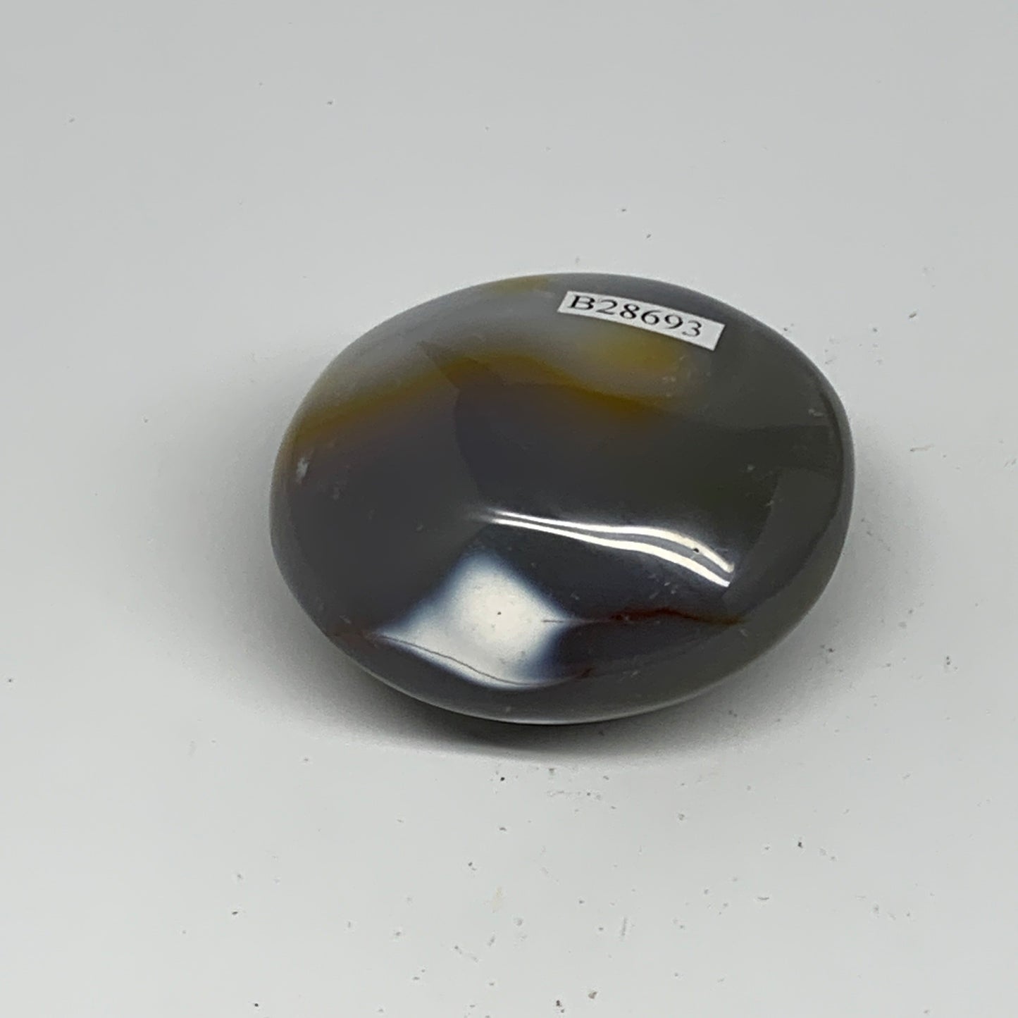 118.4g, 2.2"x2"x1.3" Orca Agate Palm-Stone Reiki Energy Crystal Reiki, B28693