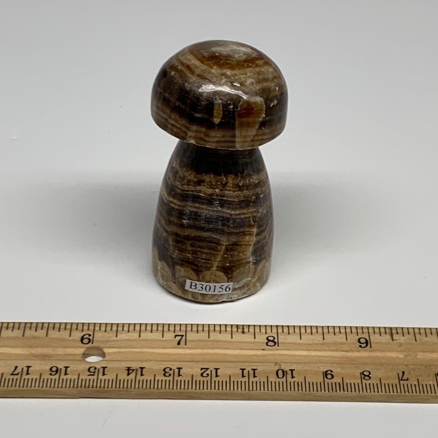 152.9g, 2.9"x1.4" Natural Chocolate Calcite Mushroom Gemstone @Pakistan, B30156