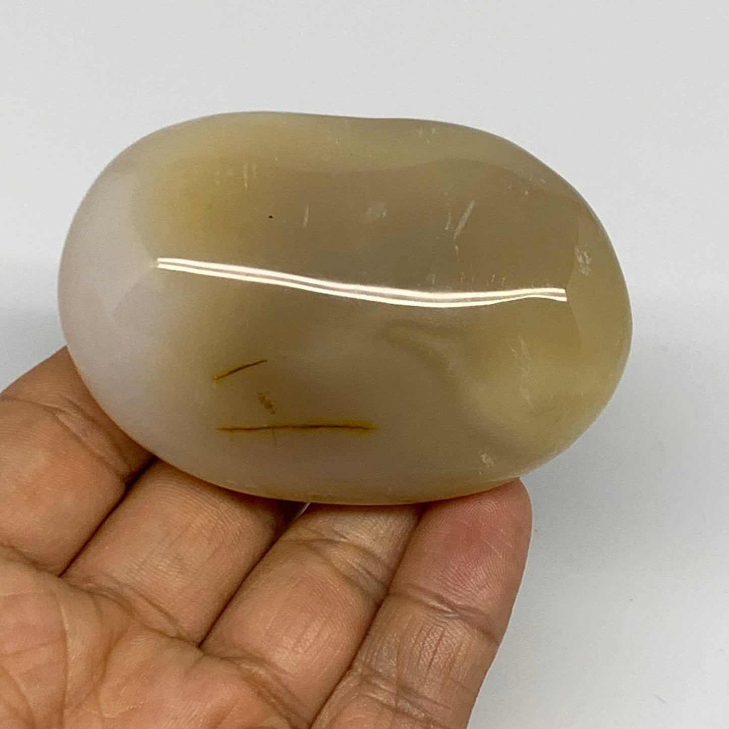 134.2g, 2.7"x1.9"x1.1" Orca Agate Palm-Stone Reiki Energy Crystal Reiki, B27876