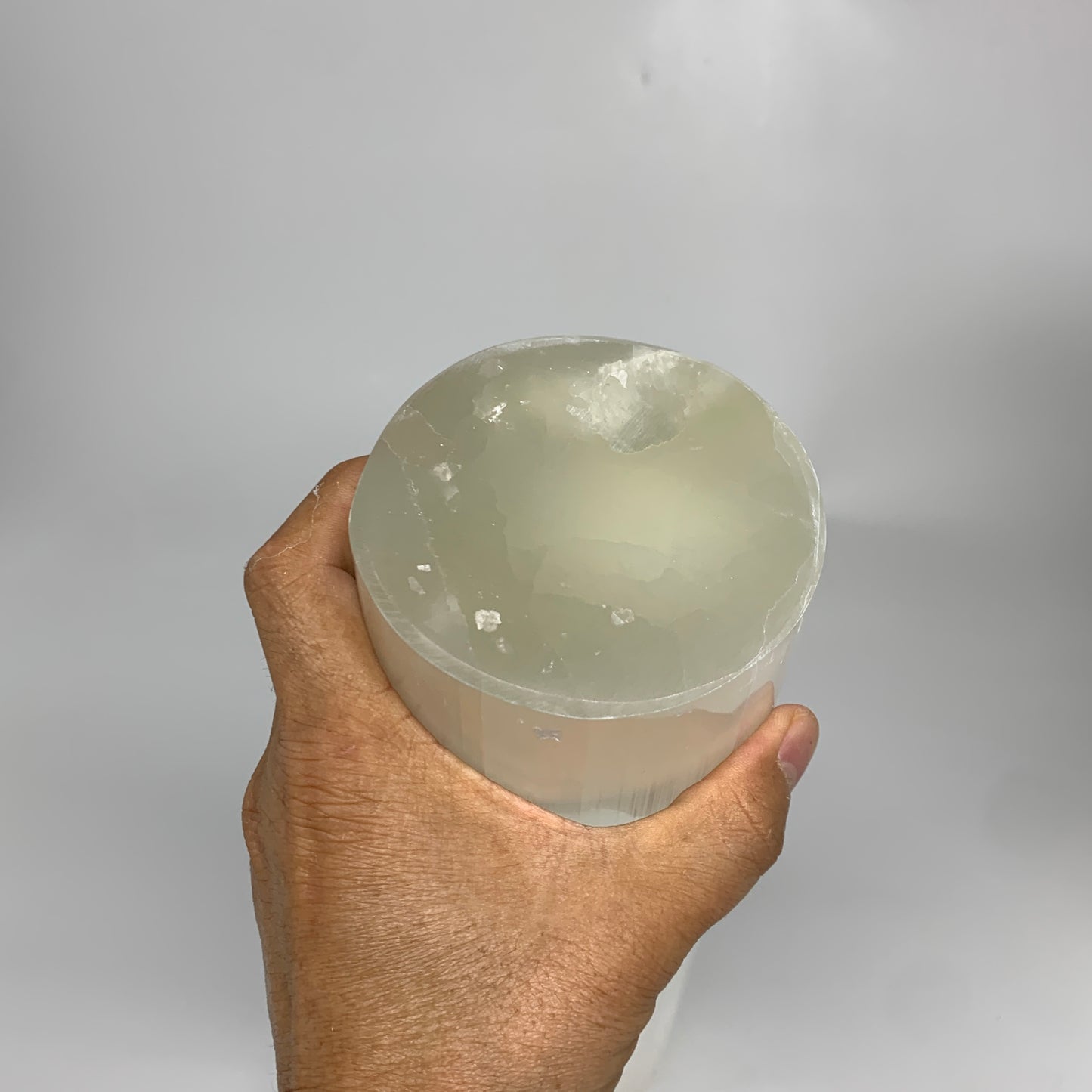 7.6 lbs, 11.7"x3.3" Cylinder Selenite (Satin Spar) Lamp Tower W/Chord, B35790