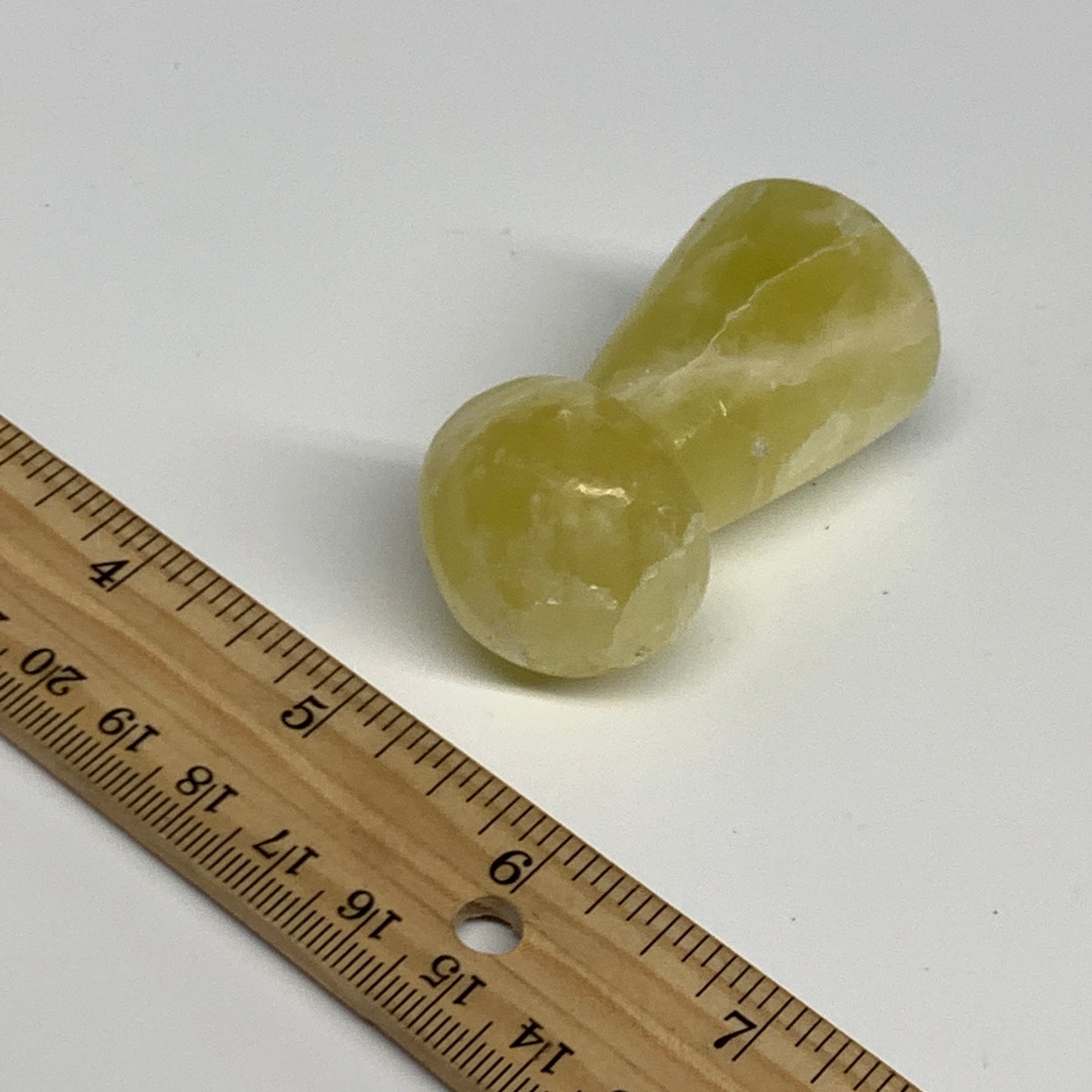 82.6g, 2.2"x1.1" Natural Lemon Calcite Mushroom Gemstone @Pakistan, B31683