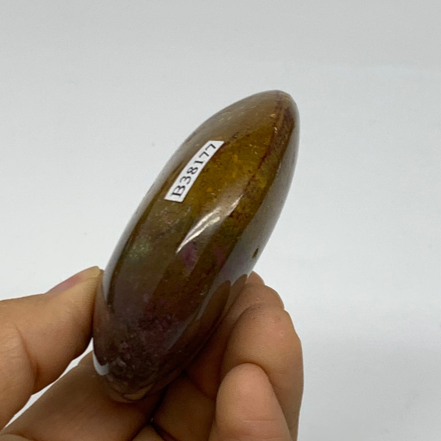155.2g, 2.7"x2.4"x1" Natural Ocean Jasper Palm-Stone Orbicular Jasper, B38177
