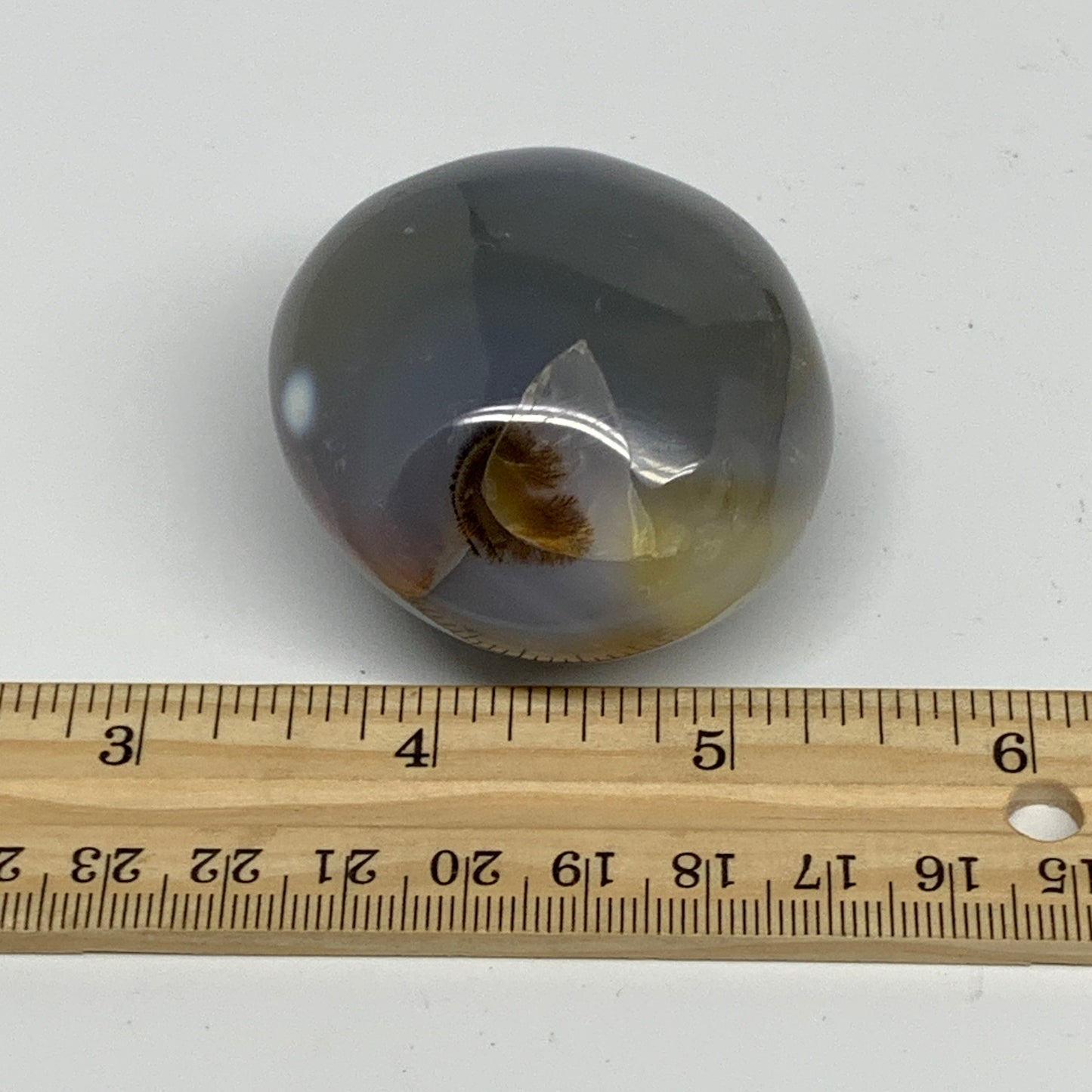 118.4g, 2.2"x2"x1.3" Orca Agate Palm-Stone Reiki Energy Crystal Reiki, B28693