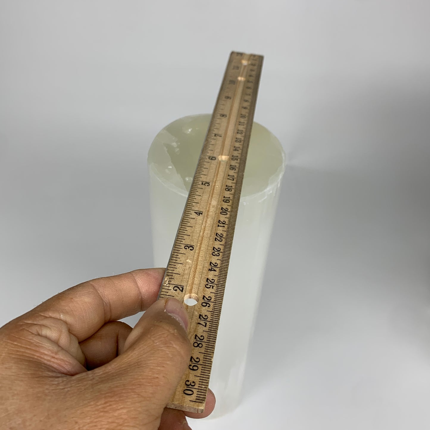 7.6 lbs, 11.7"x3.3" Cylinder Selenite (Satin Spar) Lamp Tower W/Chord, B35790