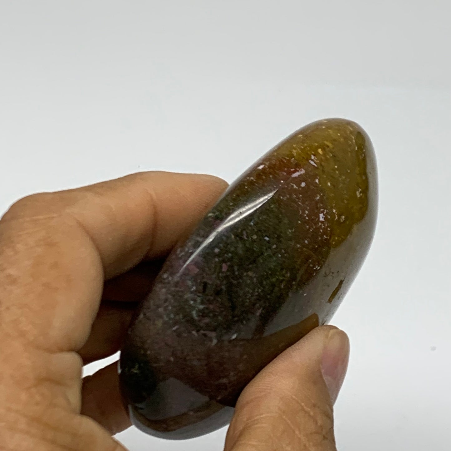 155.2g, 2.7"x2.4"x1" Natural Ocean Jasper Palm-Stone Orbicular Jasper, B38177