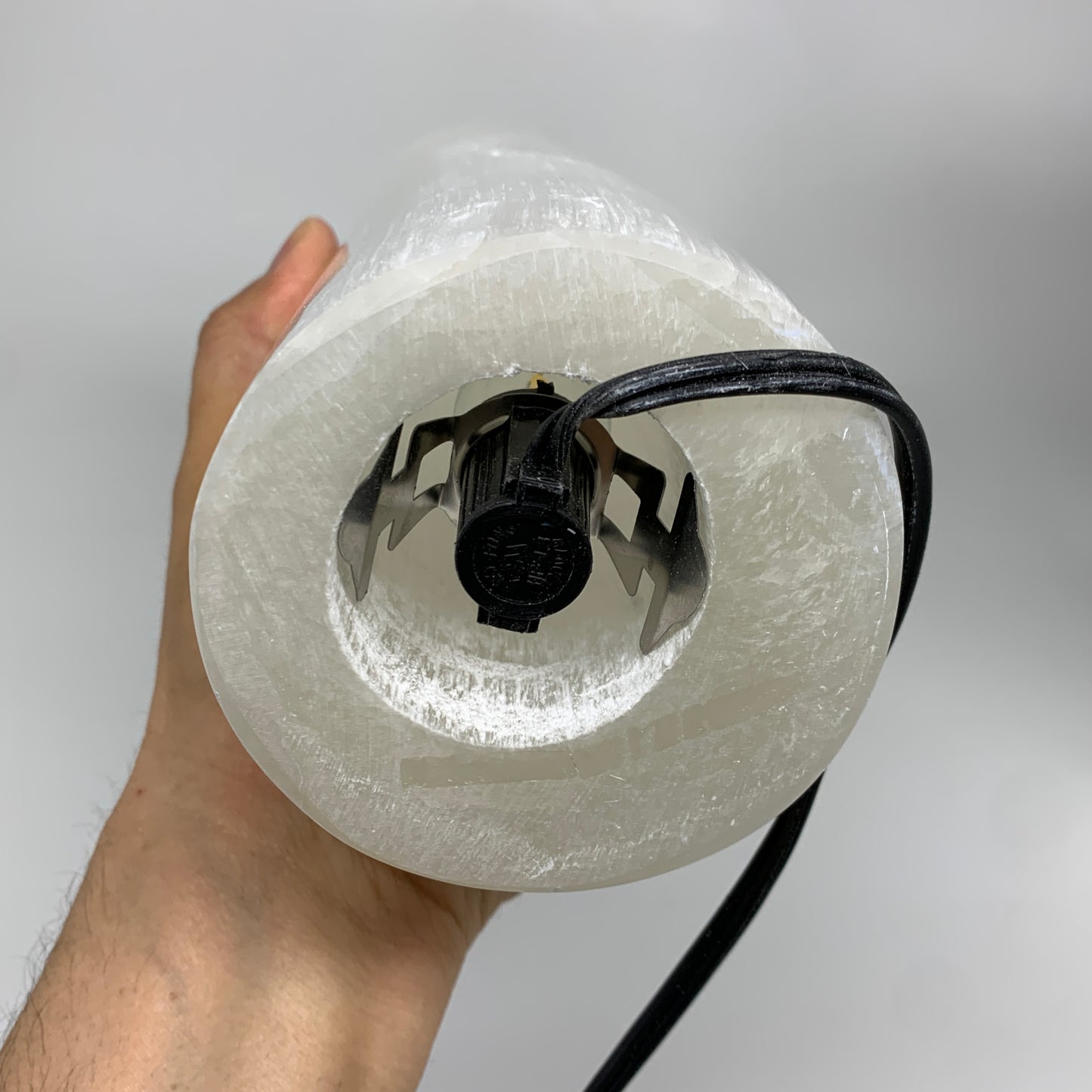 7.6 lbs, 11.7"x3.3" Cylinder Selenite (Satin Spar) Lamp Tower W/Chord, B35790