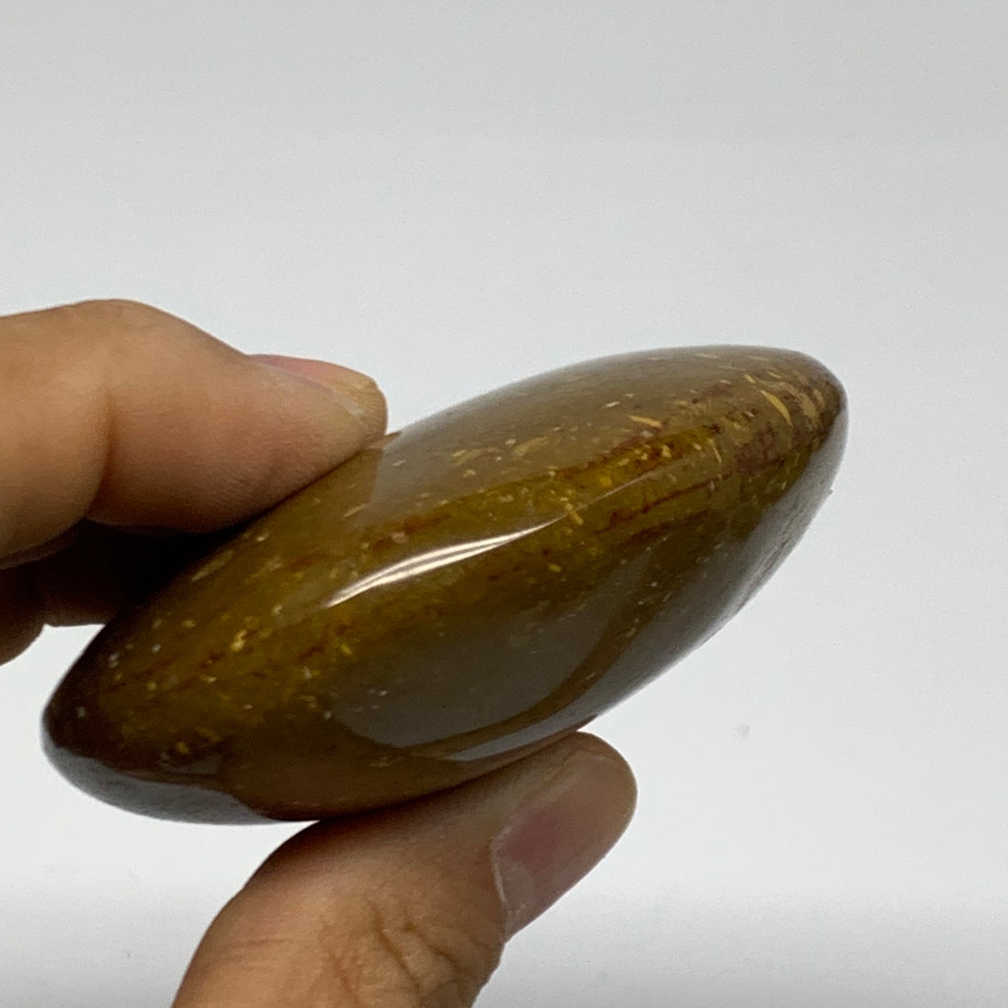 155.2g, 2.7"x2.4"x1" Natural Ocean Jasper Palm-Stone Orbicular Jasper, B38177