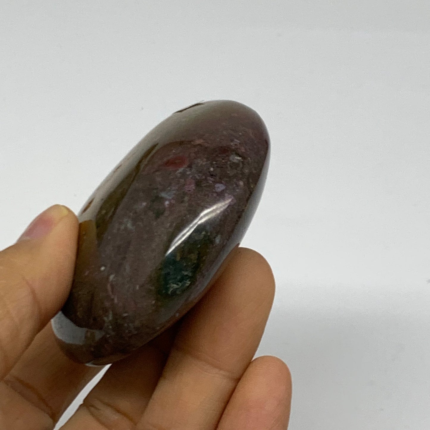 155.2g, 2.7"x2.4"x1" Natural Ocean Jasper Palm-Stone Orbicular Jasper, B38177