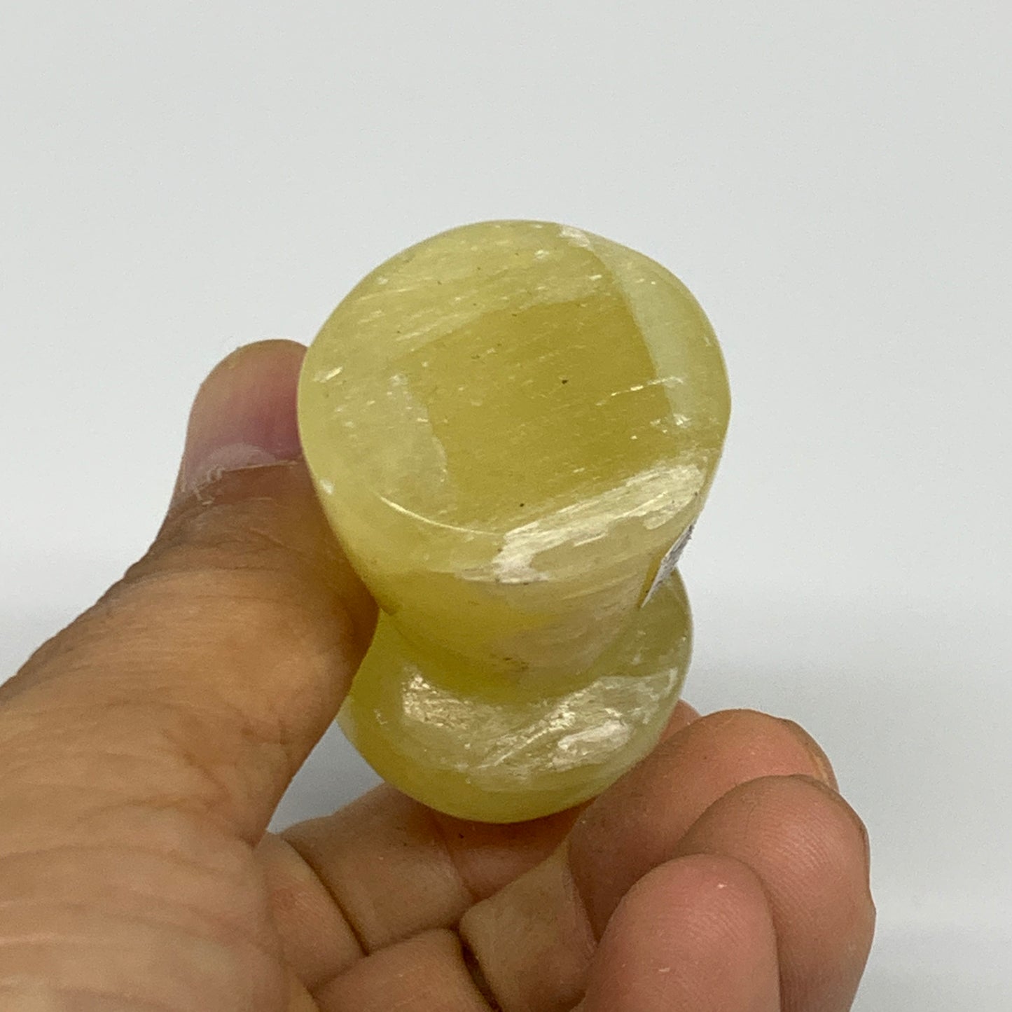 83g, 2"x1.2" Natural Lemon Calcite Mushroom Gemstone @Pakistan, B31682