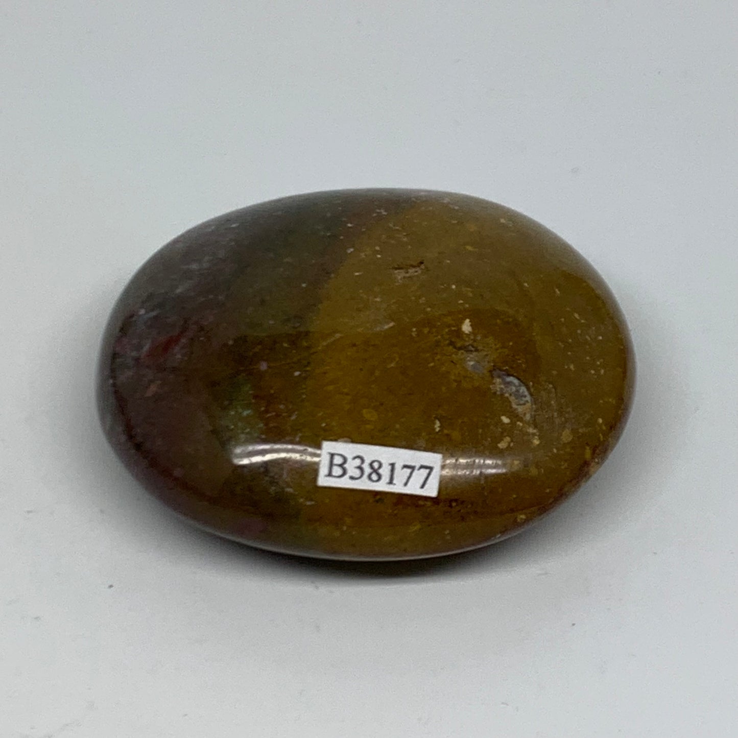 155.2g, 2.7"x2.4"x1" Natural Ocean Jasper Palm-Stone Orbicular Jasper, B38177
