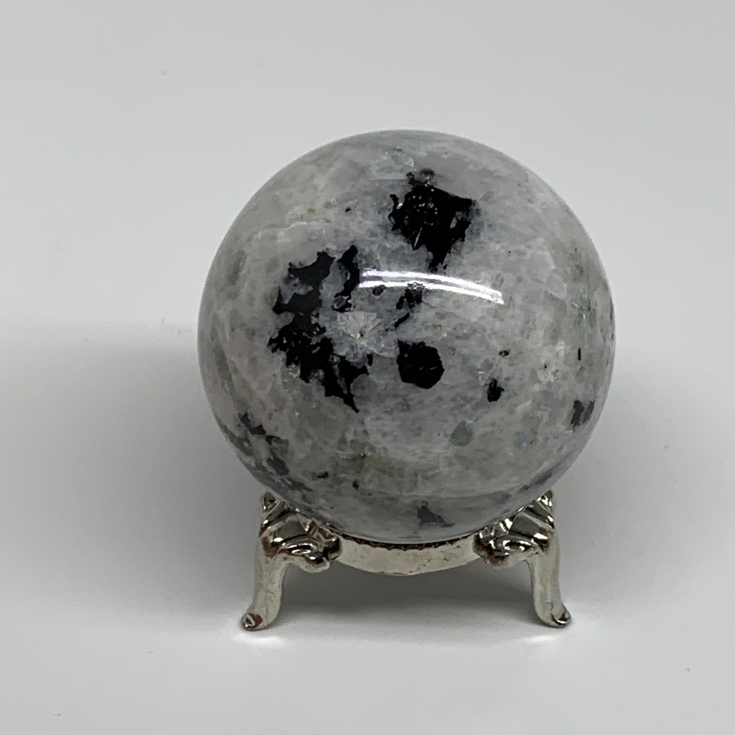 172.8g, 2"(50mm), Natural Rainbow Moonstone Sphere Ball Gemstone, B34328