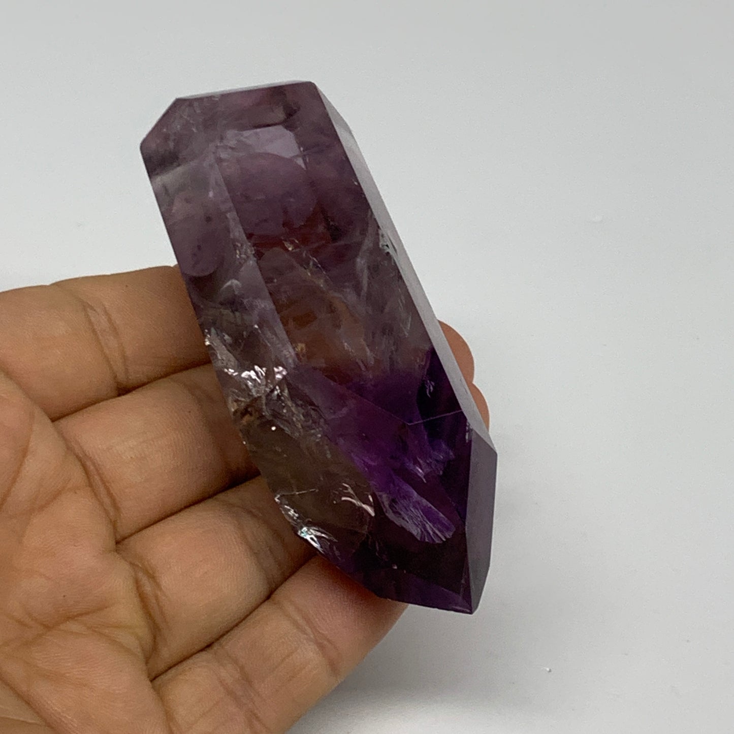 110g, 3.2"x1.2"x1,1", Natural Amethyst Tower Point Obelisk @Brazil, B32305