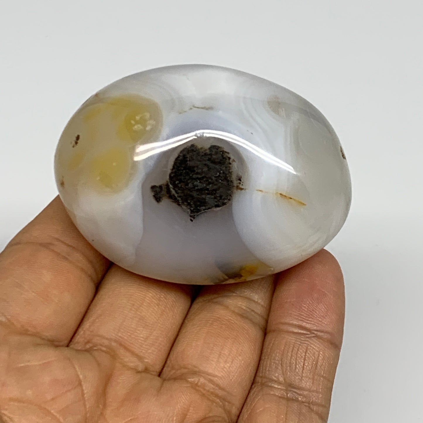 111.2g, 2.3"x1.7"x1.3" Orca Agate Palm-Stone Reiki Energy Crystal Reiki, B27877