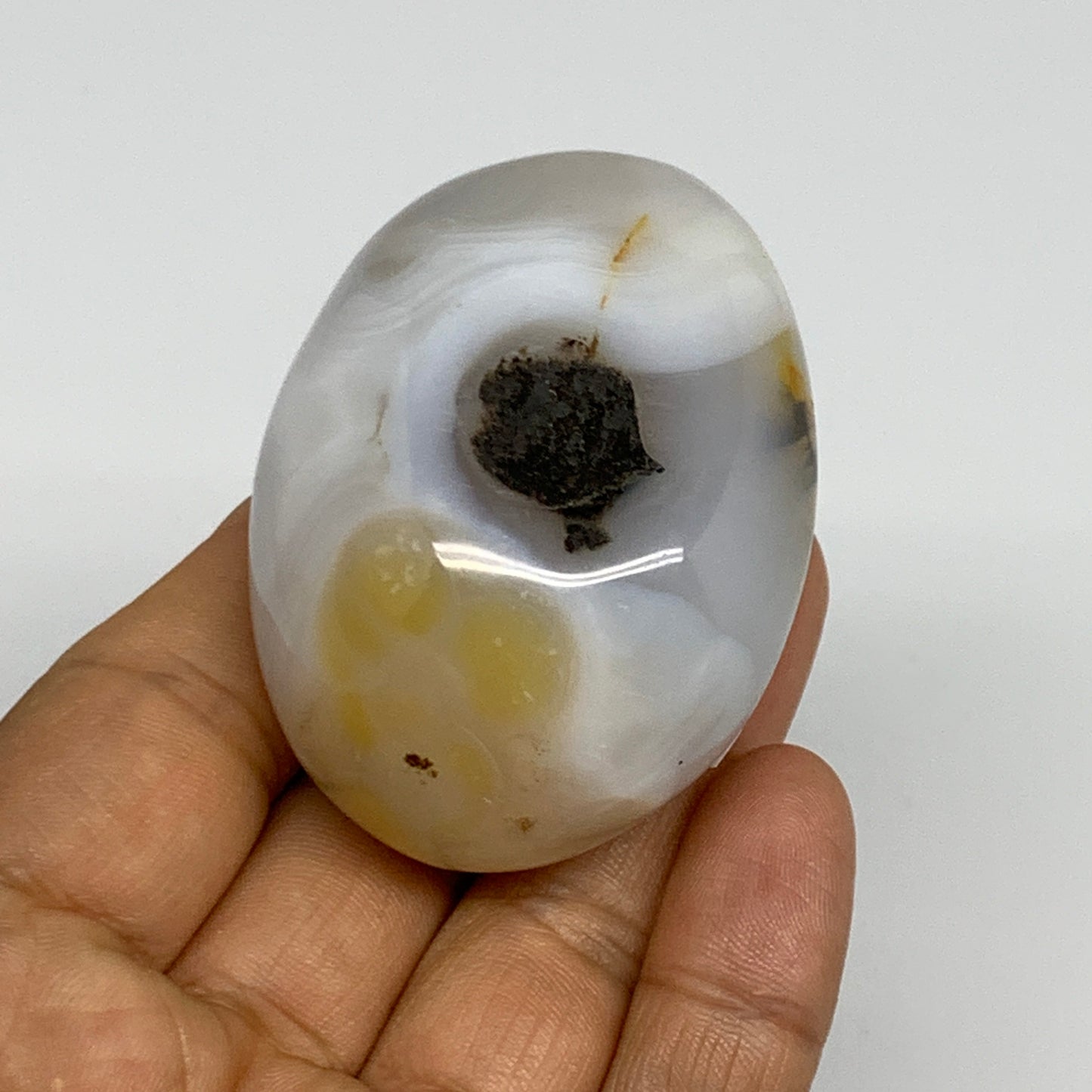 111.2g, 2.3"x1.7"x1.3" Orca Agate Palm-Stone Reiki Energy Crystal Reiki, B27877