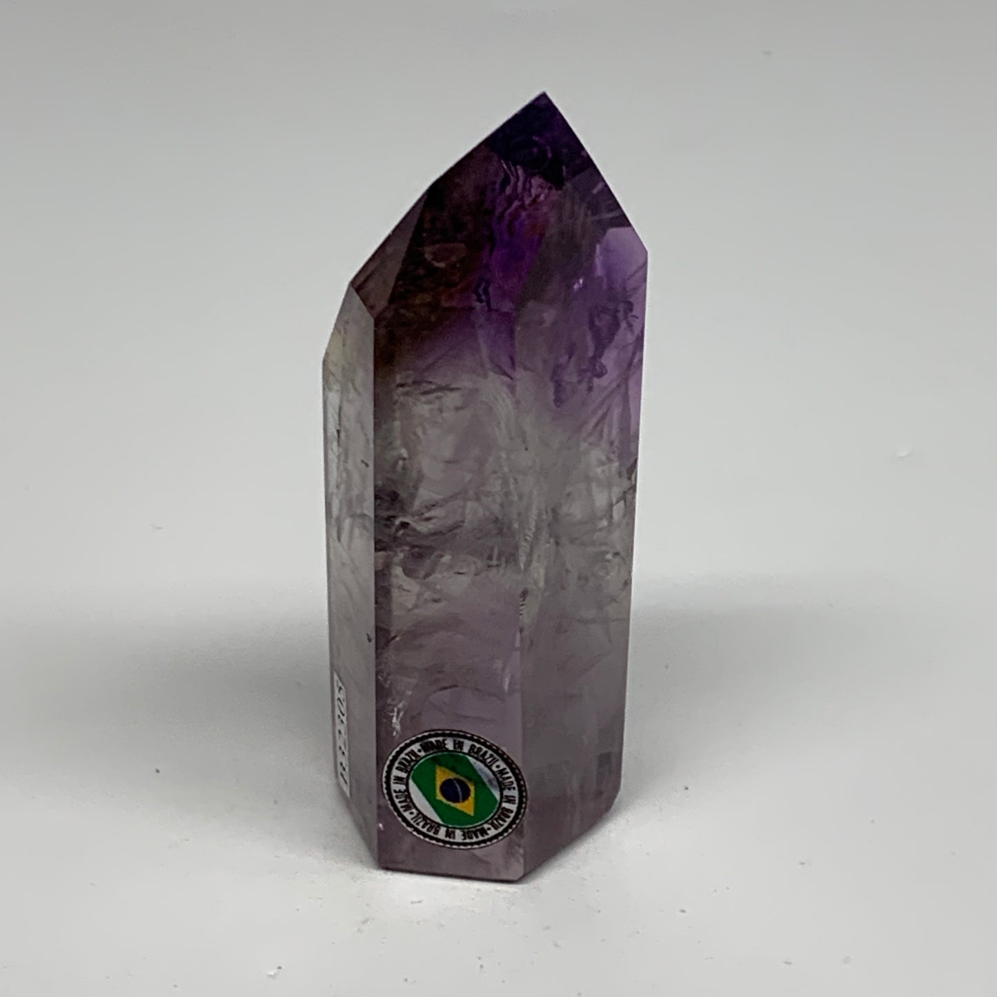 110g, 3.2"x1.2"x1,1", Natural Amethyst Tower Point Obelisk @Brazil, B32305