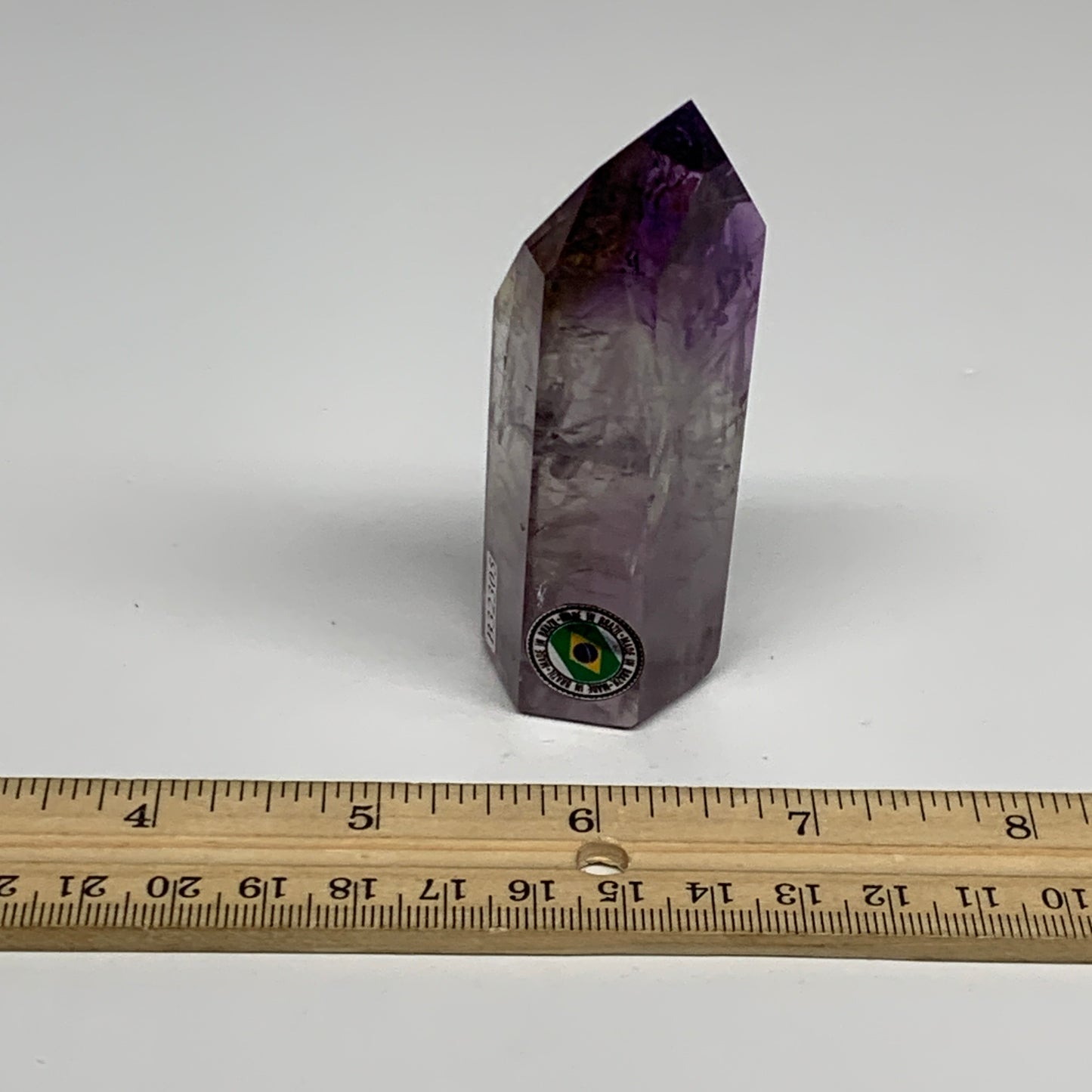 110g, 3.2"x1.2"x1,1", Natural Amethyst Tower Point Obelisk @Brazil, B32305