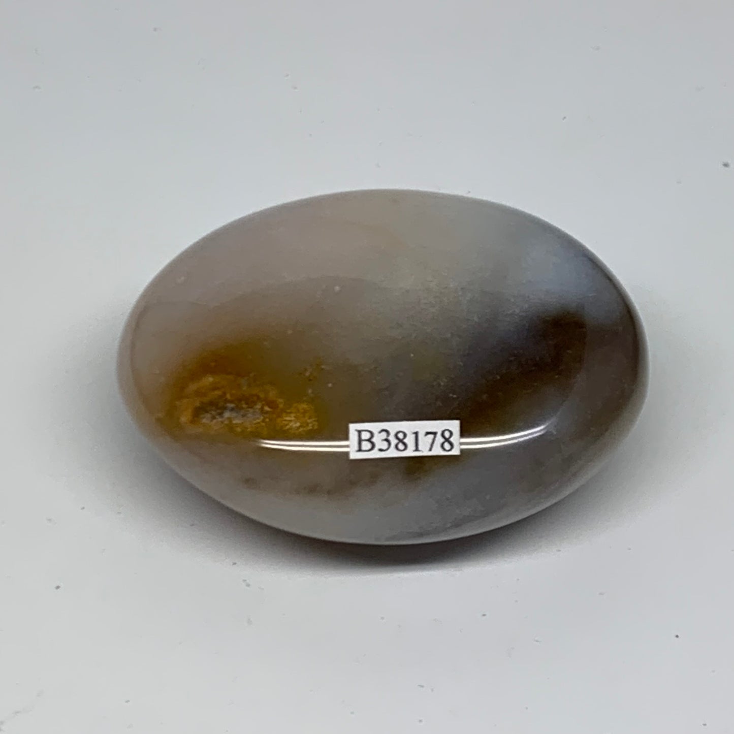 192.1g, 2.9"x2.3"x1.2" Natural Ocean Jasper Palm-Stone Orbicular Jasper, B38178