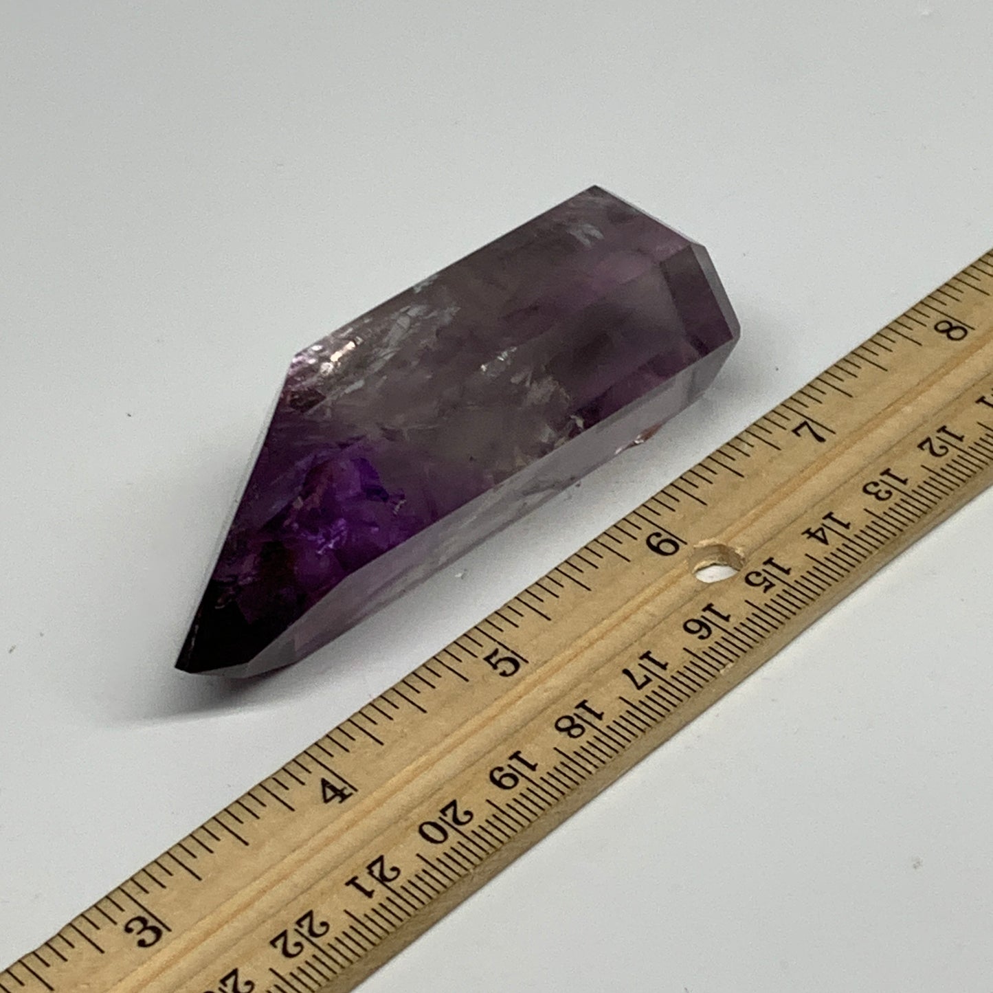 110g, 3.2"x1.2"x1,1", Natural Amethyst Tower Point Obelisk @Brazil, B32305