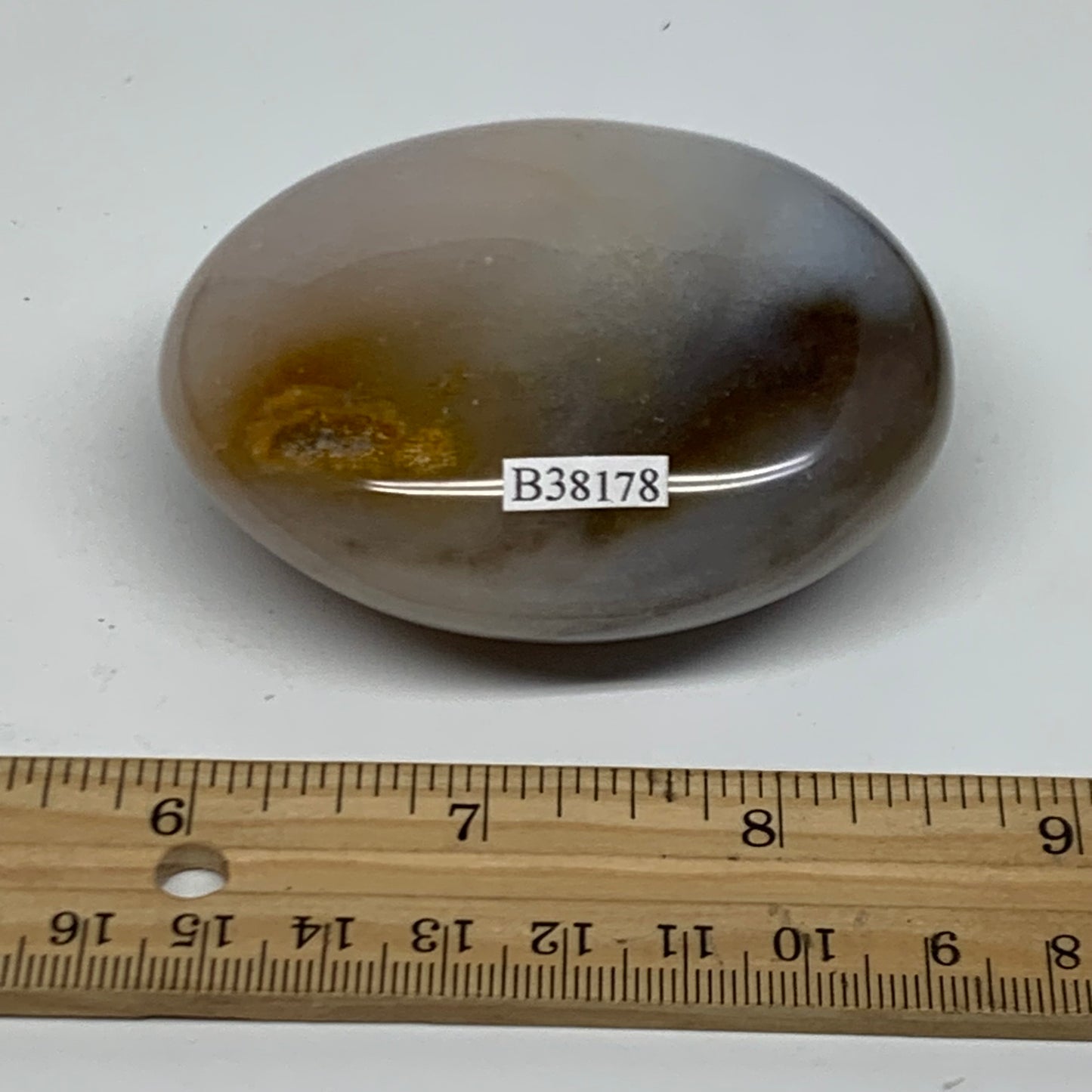 192.1g, 2.9"x2.3"x1.2" Natural Ocean Jasper Palm-Stone Orbicular Jasper, B38178