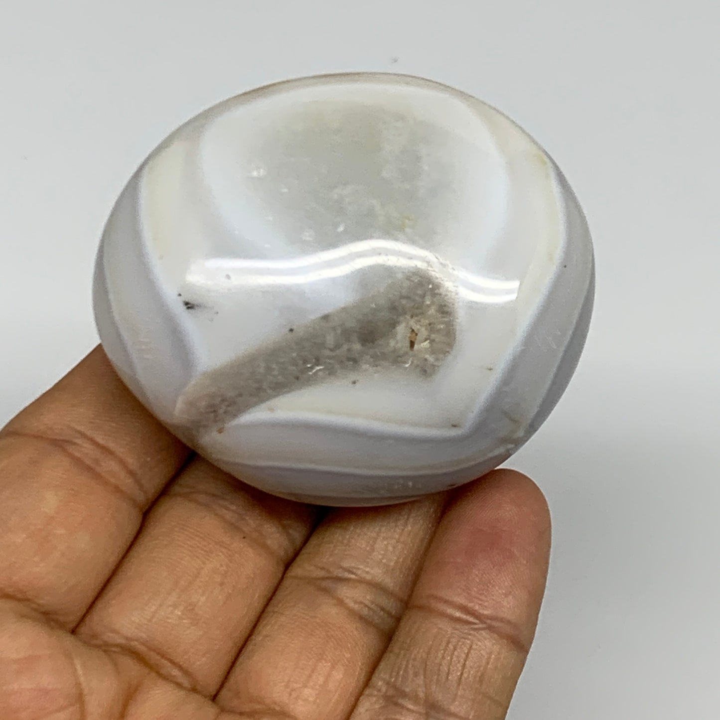 122.6g, 2.3"x2"x1.2" Orca Agate Palm-Stone Reiki Energy Crystal Reiki, B27878