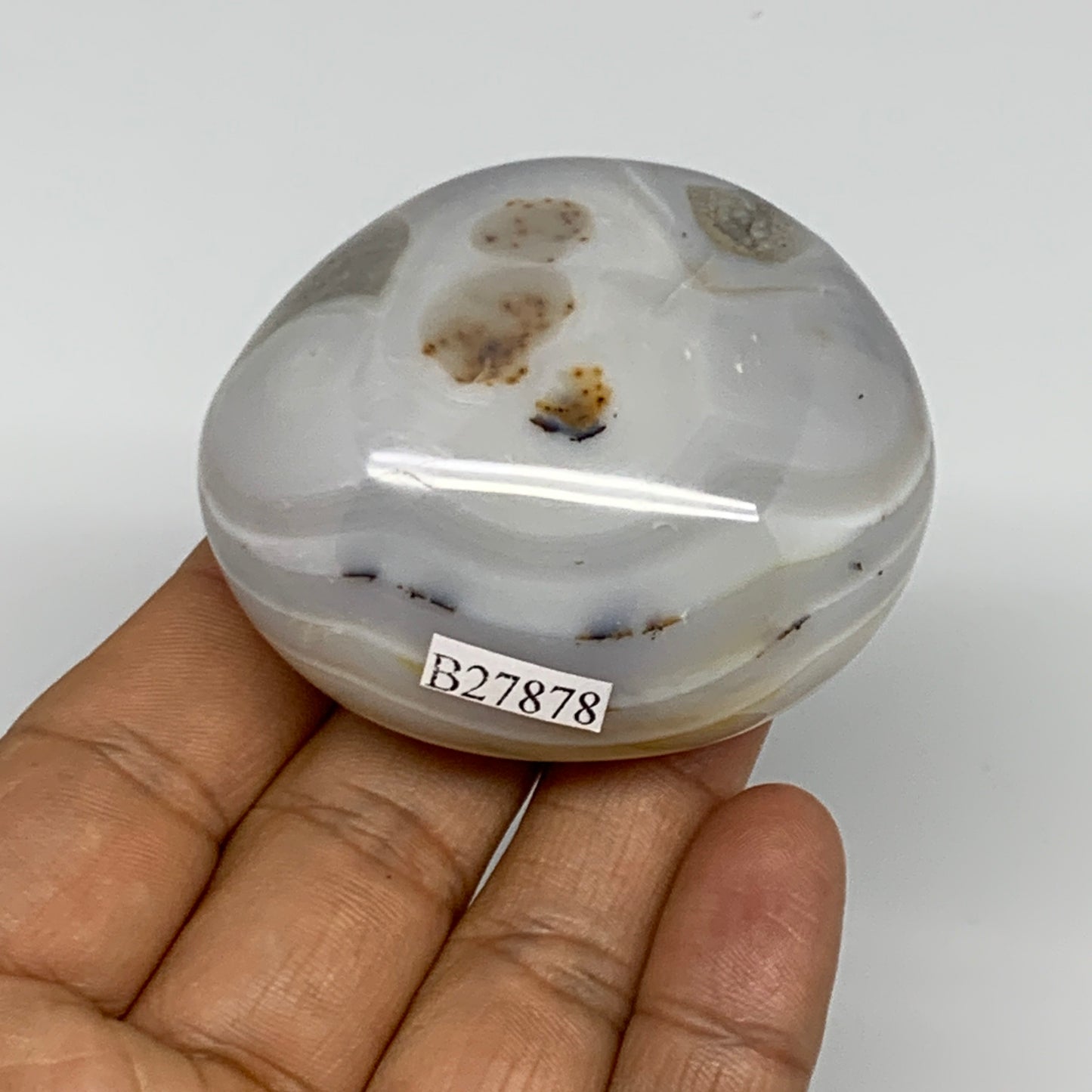 122.6g, 2.3"x2"x1.2" Orca Agate Palm-Stone Reiki Energy Crystal Reiki, B27878