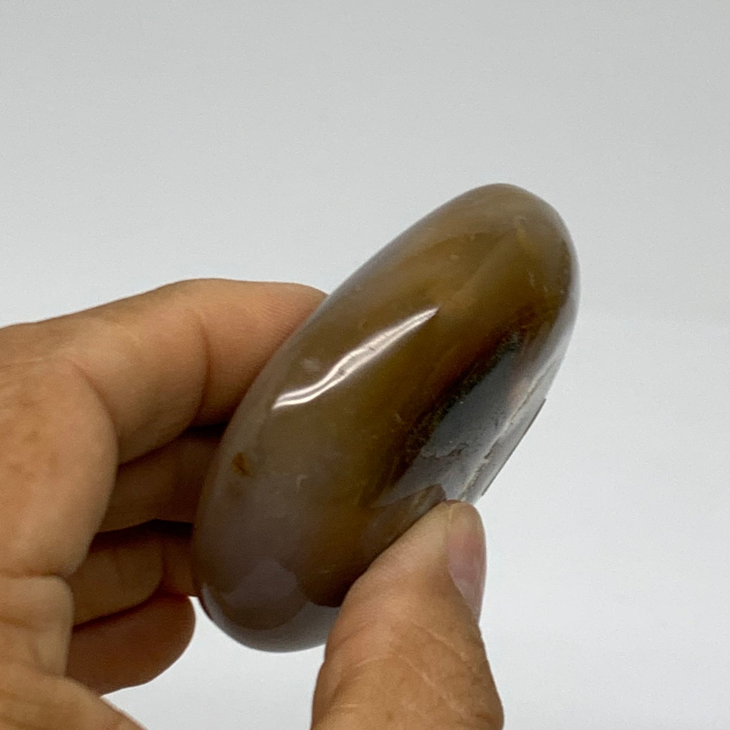 108g, 2.4"x2.2"x0.8" Natural Ocean Jasper Palm-Stone Orbicular Jasper, B38179