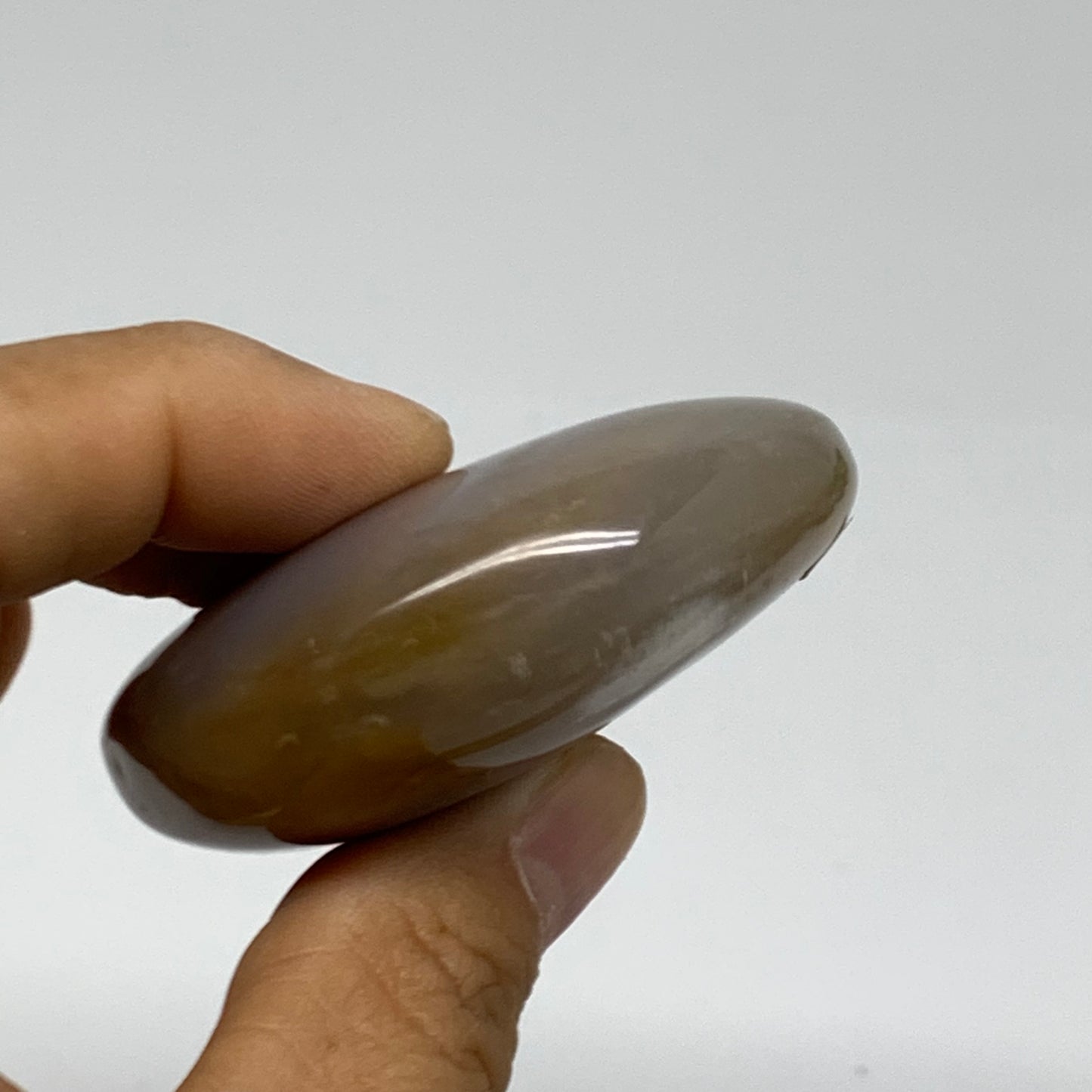 108g, 2.4"x2.2"x0.8" Natural Ocean Jasper Palm-Stone Orbicular Jasper, B38179