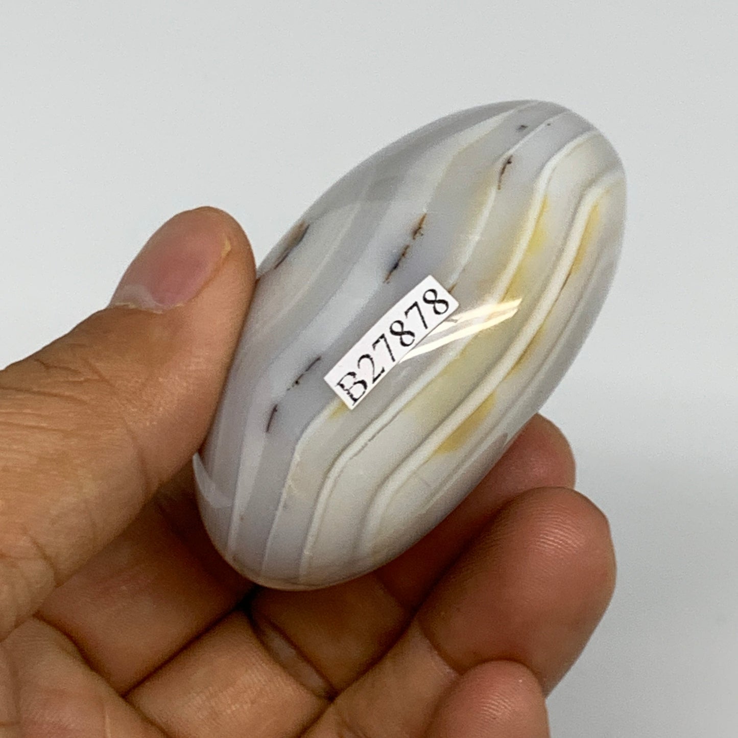 122.6g, 2.3"x2"x1.2" Orca Agate Palm-Stone Reiki Energy Crystal Reiki, B27878