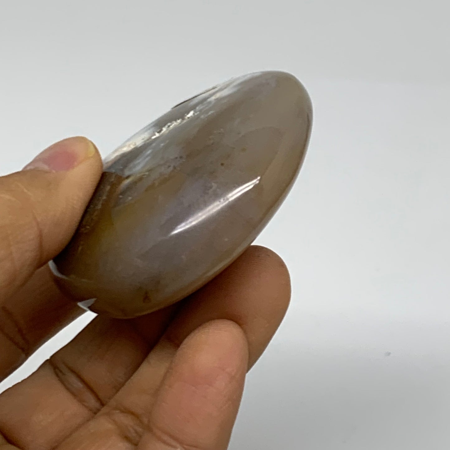 108g, 2.4"x2.2"x0.8" Natural Ocean Jasper Palm-Stone Orbicular Jasper, B38179