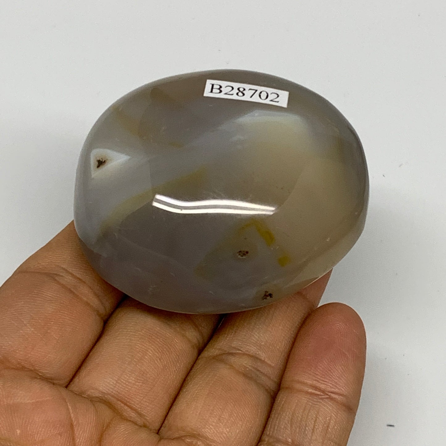 112.1g, 2.2"x1.9"x1.2" Orca Agate Palm-Stone Reiki Energy Crystal Reiki, B28702