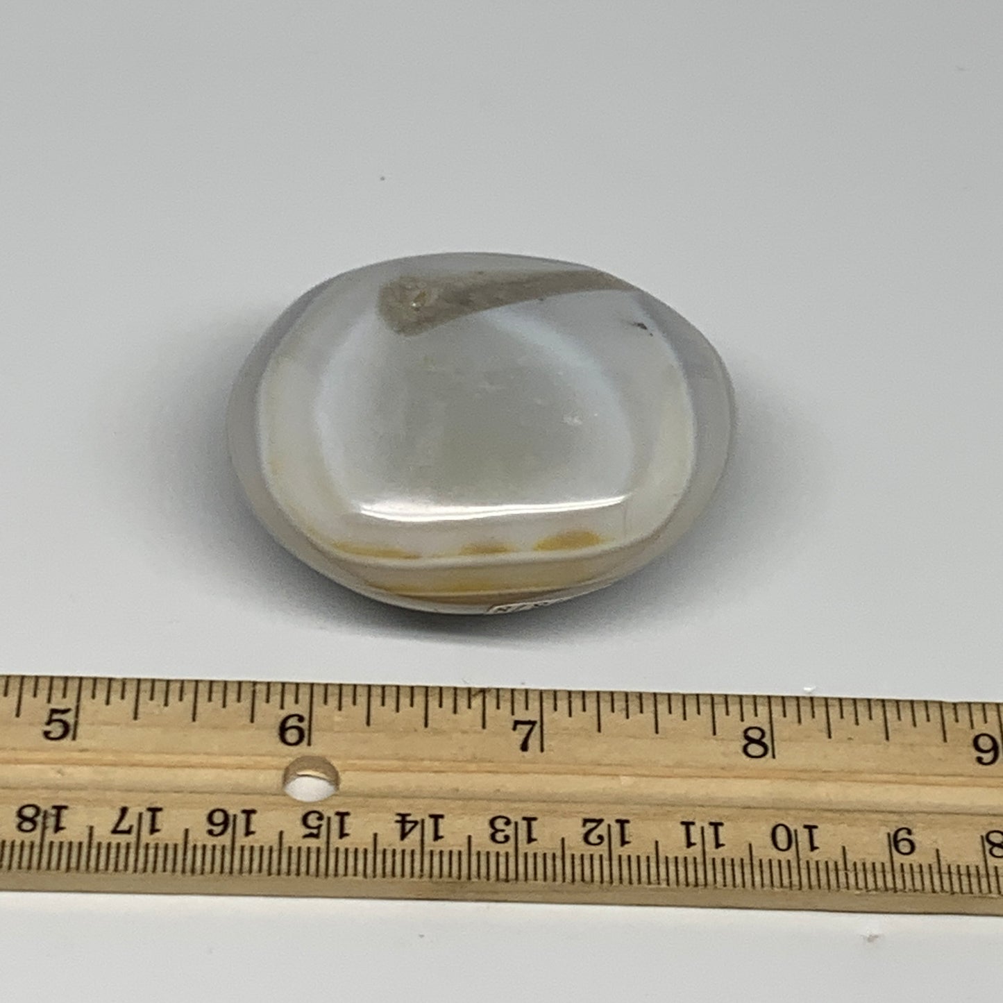 122.6g, 2.3"x2"x1.2" Orca Agate Palm-Stone Reiki Energy Crystal Reiki, B27878