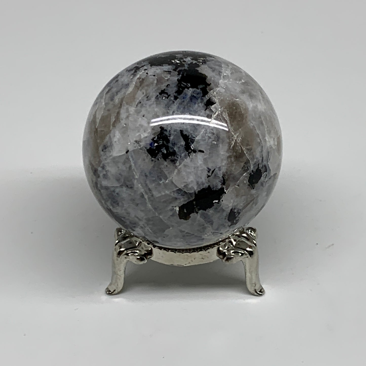 174.3g, 1.9"(50mm), Natural Rainbow Moonstone Sphere Ball Gemstone, B34330