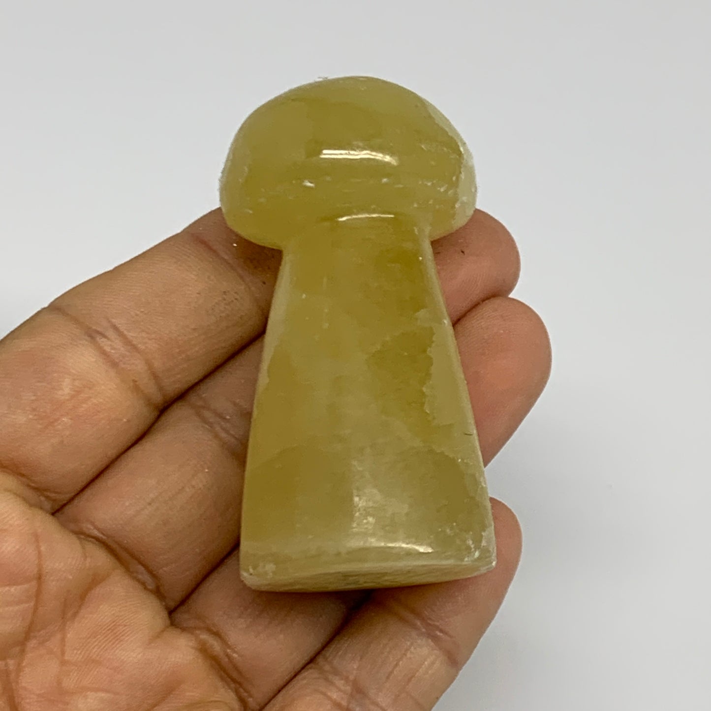 93.9g, 2.4"x1.2" Natural Lemon Calcite Mushroom Gemstone @Pakistan, B31680