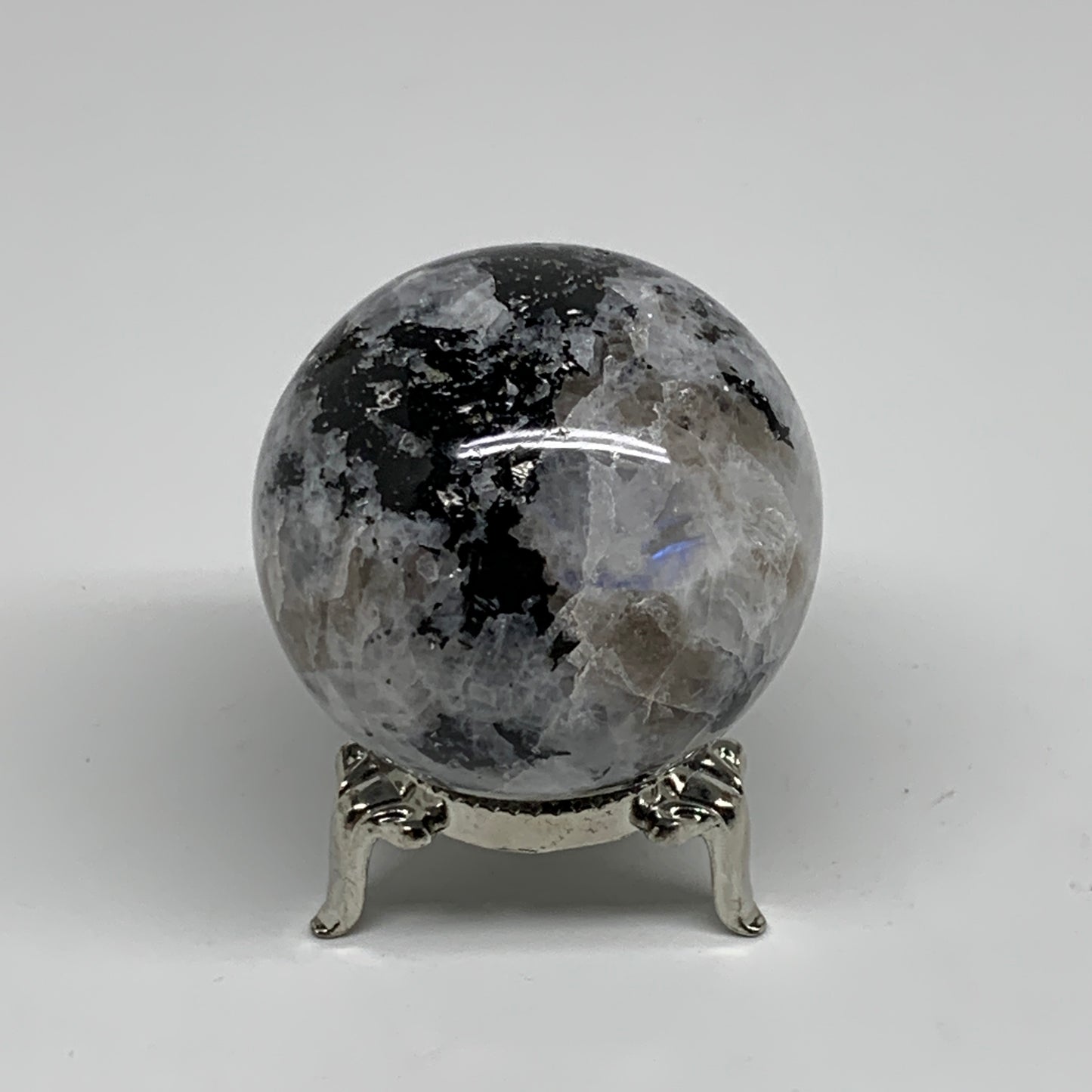 174.3g, 1.9"(50mm), Natural Rainbow Moonstone Sphere Ball Gemstone, B34330