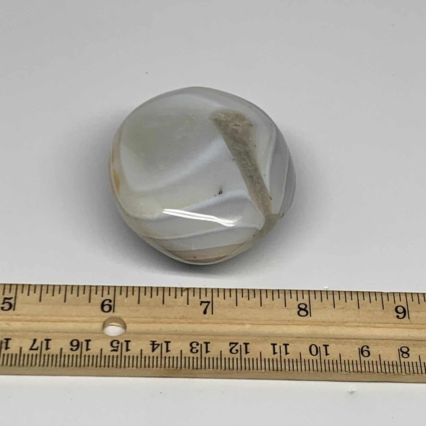 122.6g, 2.3"x2"x1.2" Orca Agate Palm-Stone Reiki Energy Crystal Reiki, B27878