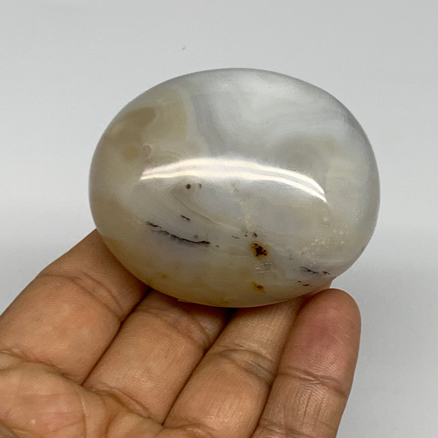139.4g, 2.3"x1.9"x1.3" Orca Agate Palm-Stone Reiki Energy Crystal Reiki, B27879