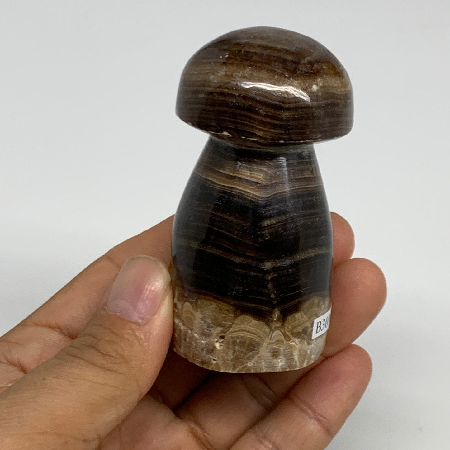 165.4g, 2.8"x1.4" Natural Chocolate Calcite Mushroom Gemstone @Pakistan, B30160