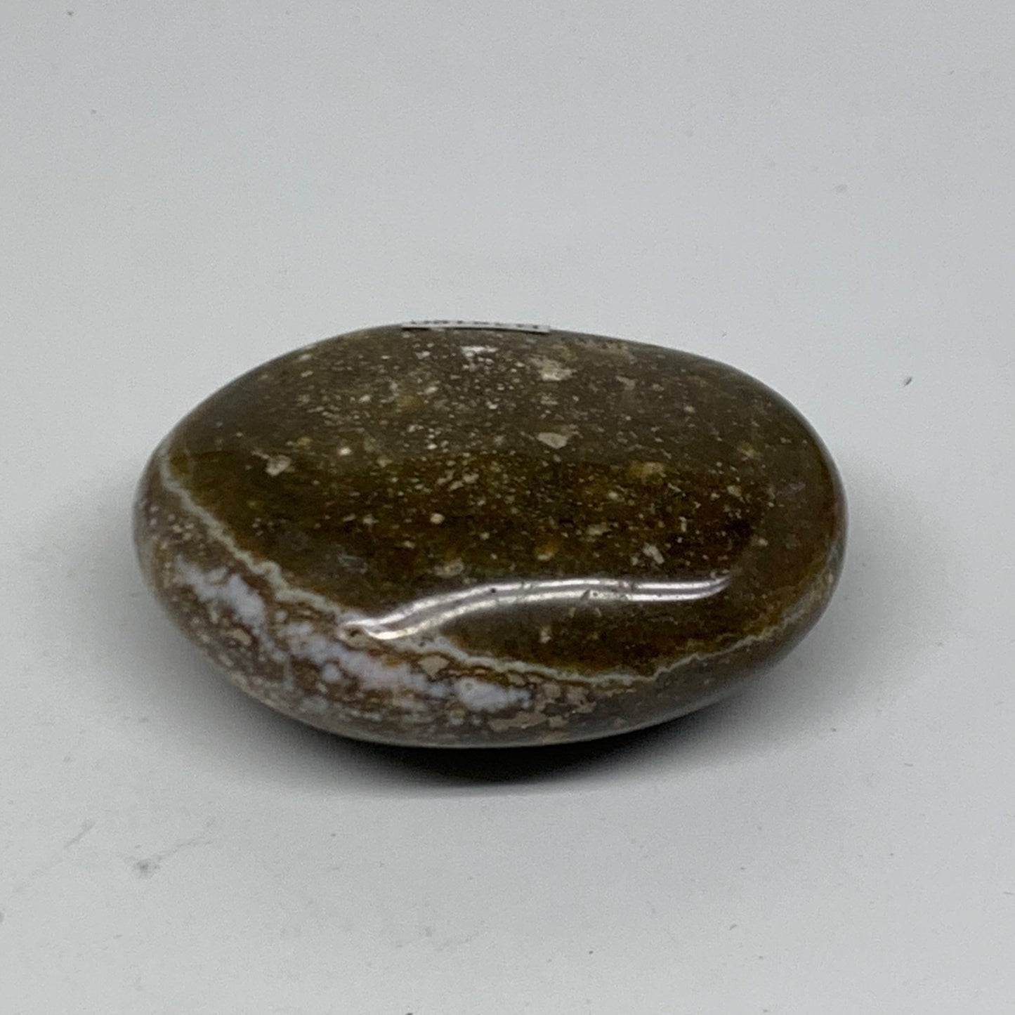 132.5g, 2.7"x1.9"x1.1" Natural Ocean Jasper Palm-Stone Orbicular Jasper, B38180