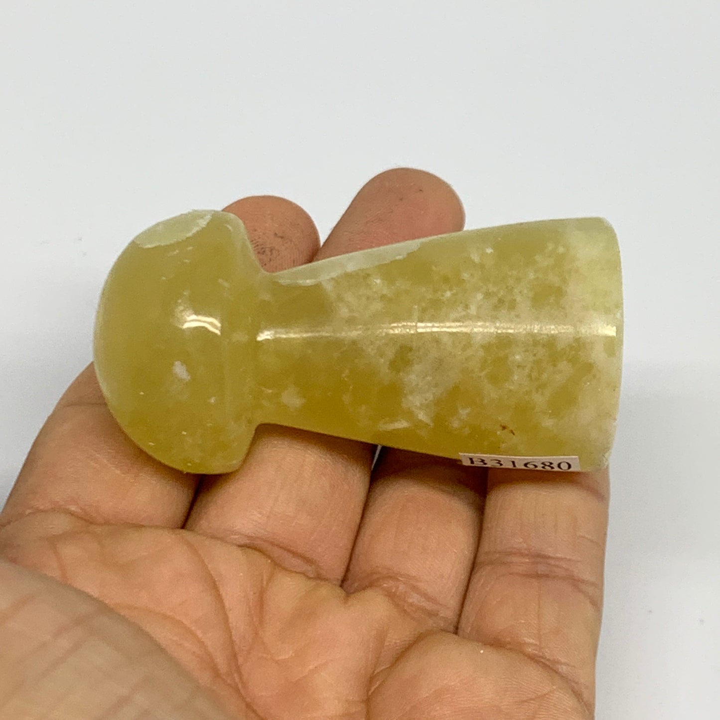 93.9g, 2.4"x1.2" Natural Lemon Calcite Mushroom Gemstone @Pakistan, B31680