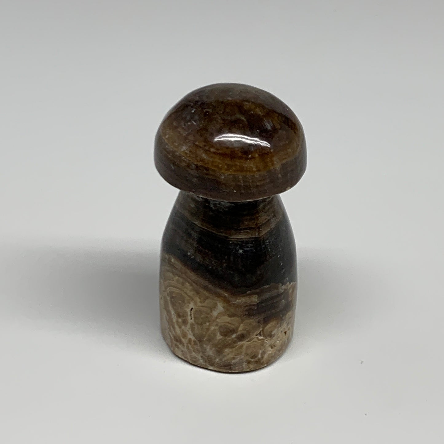 165.4g, 2.8"x1.4" Natural Chocolate Calcite Mushroom Gemstone @Pakistan, B30160