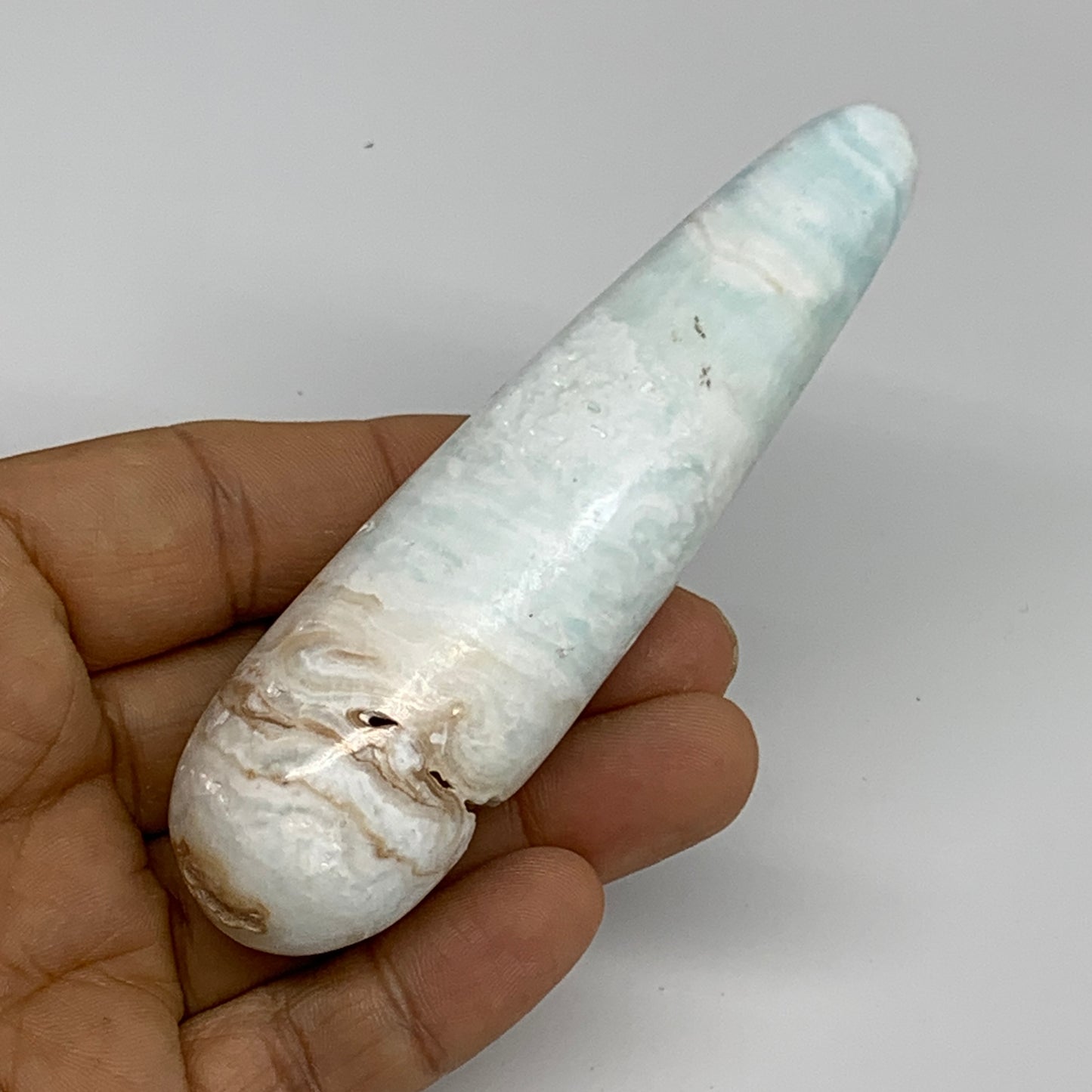 103.9g, 4"x1.1" Caribbean Calcite Wand Stick Home Decor, Collectible, B33695