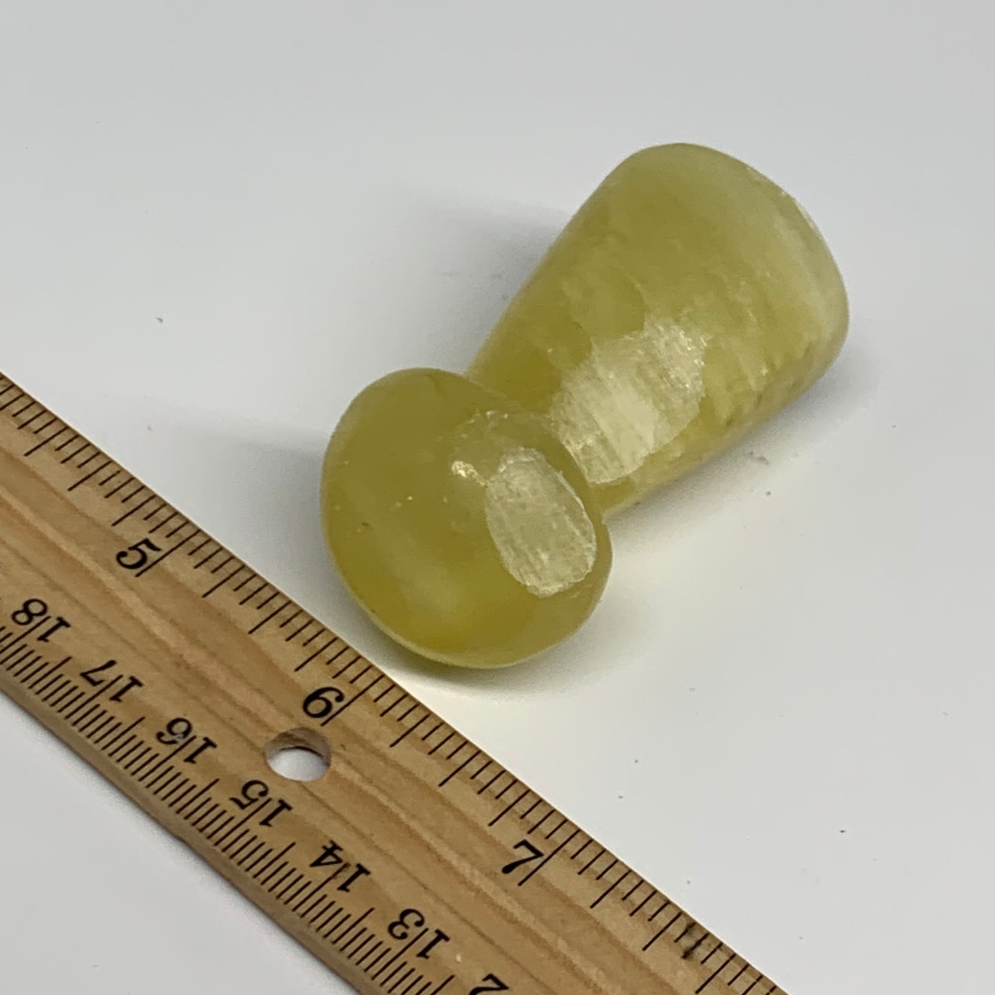 93.9g, 2.4"x1.2" Natural Lemon Calcite Mushroom Gemstone @Pakistan, B31680