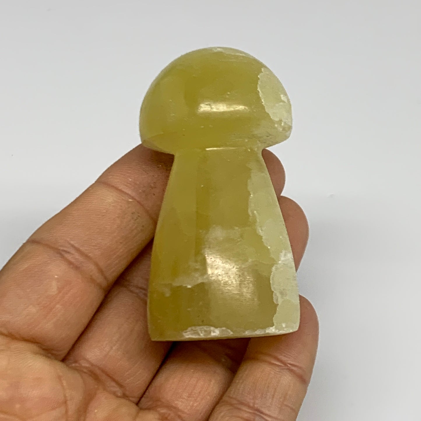 98.5g, 2.3"x1.2" Natural Lemon Calcite Mushroom Gemstone @Pakistan, B31679