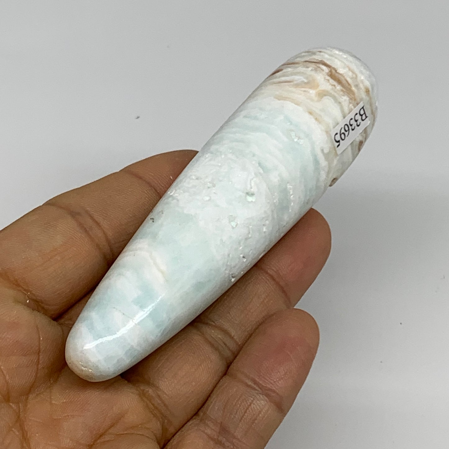 103.9g, 4"x1.1" Caribbean Calcite Wand Stick Home Decor, Collectible, B33695